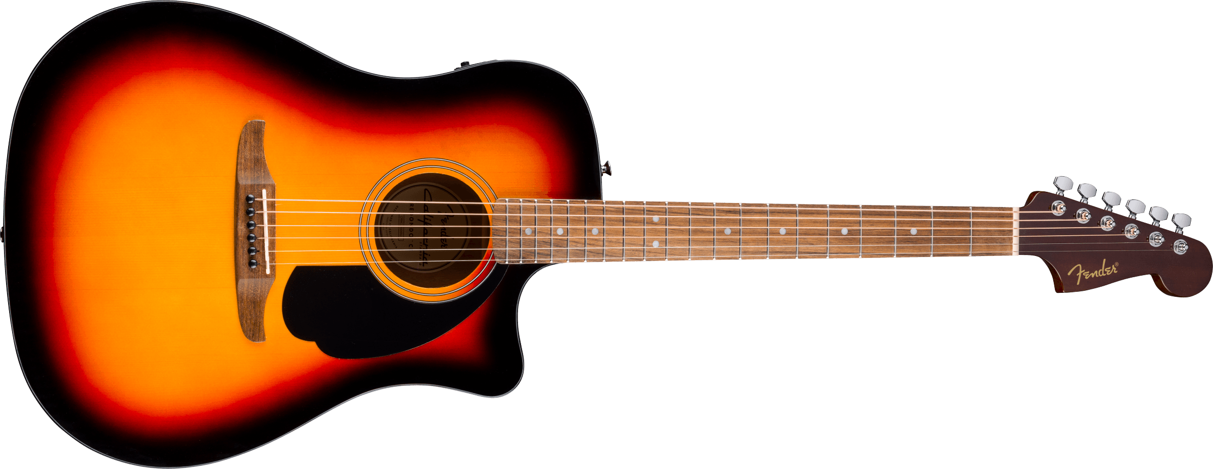 Fender® California Standard Redondo™ CE, Spruce Top, Black Pickguard, 3-Color Sunburst