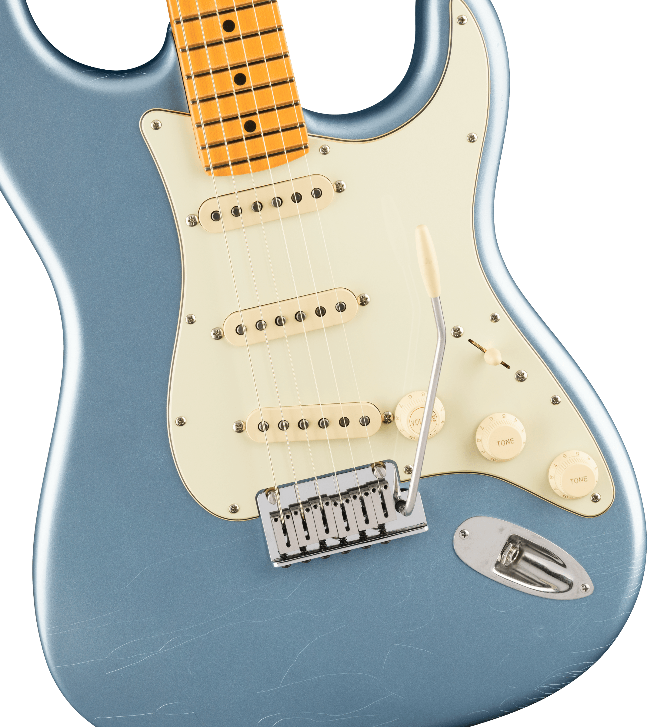 Fender® Limited Edition American Ultra Luxe '60s Stratocaster®, Maple Fingerboard, Ice Blue Metallic