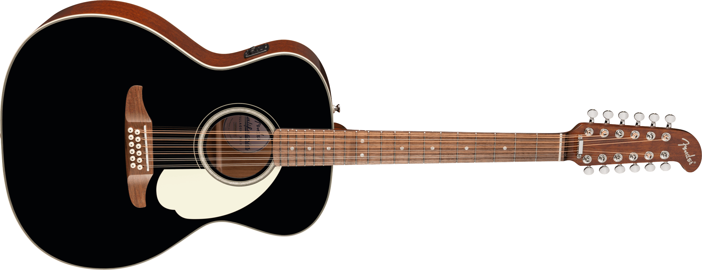 Fender® California Deluxe Villager™ E, Walnut Fingerboard, Black