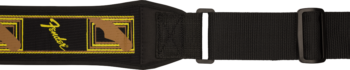 Fender® Swell™ Neoprene Strap, Blk/Ylw/Brn Mono, 2.5"