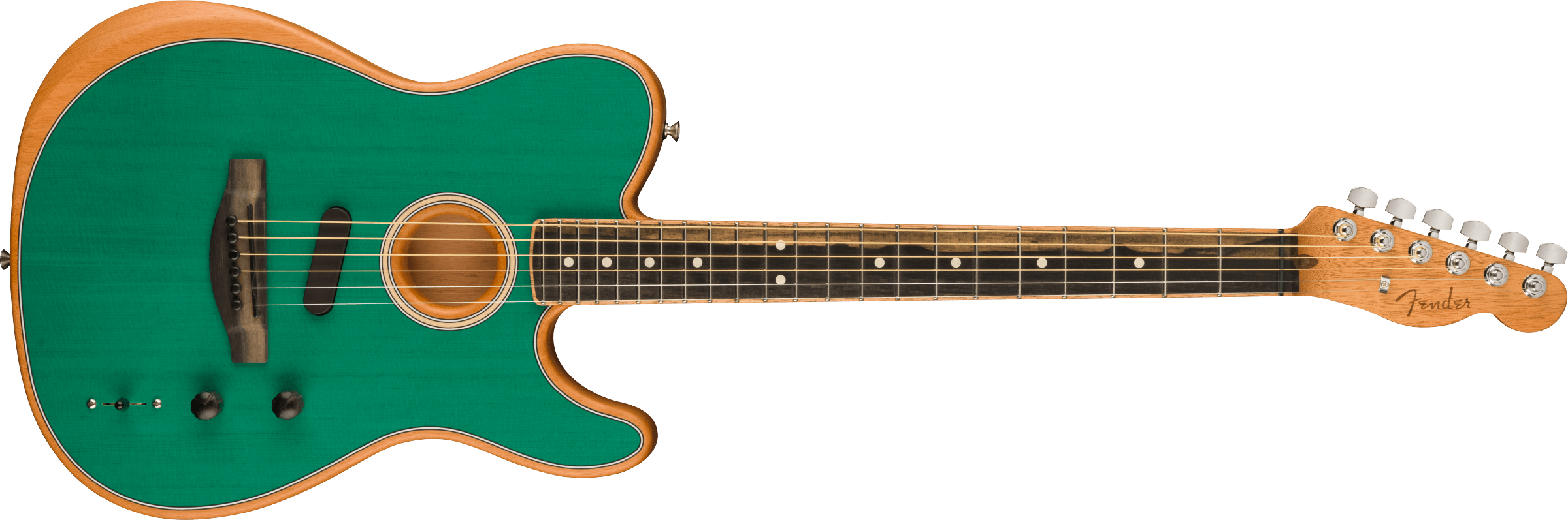 Fender® DE American Acoustasonic® Telecaster®, Channel-Bound Neck, Ebony Fingerboard, Aqua Teal