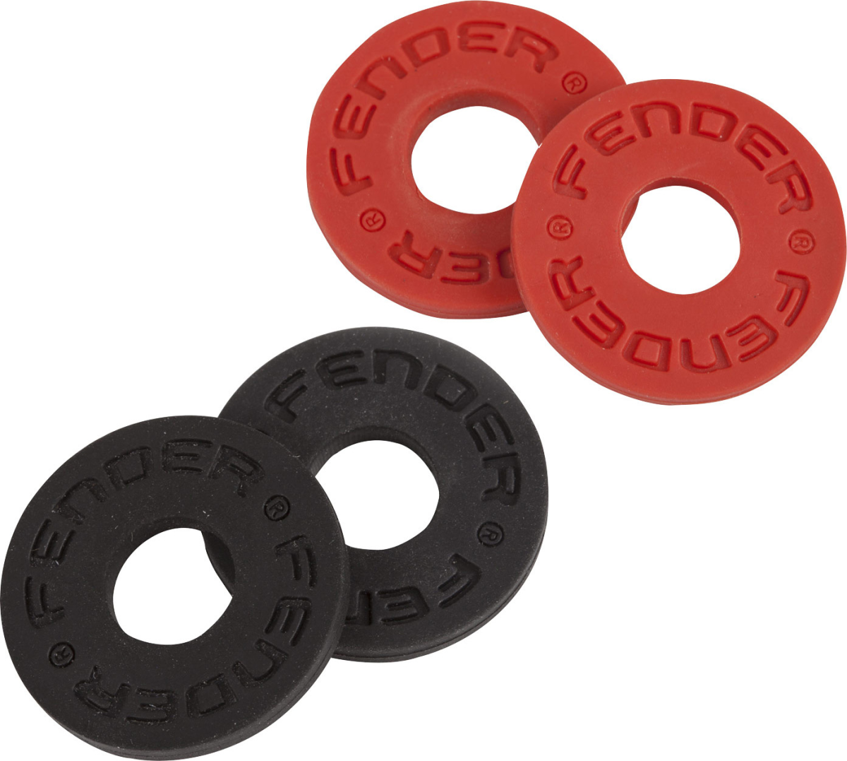 Fender® Strap Blocks 4-Pack, Black (2) and Red (2)