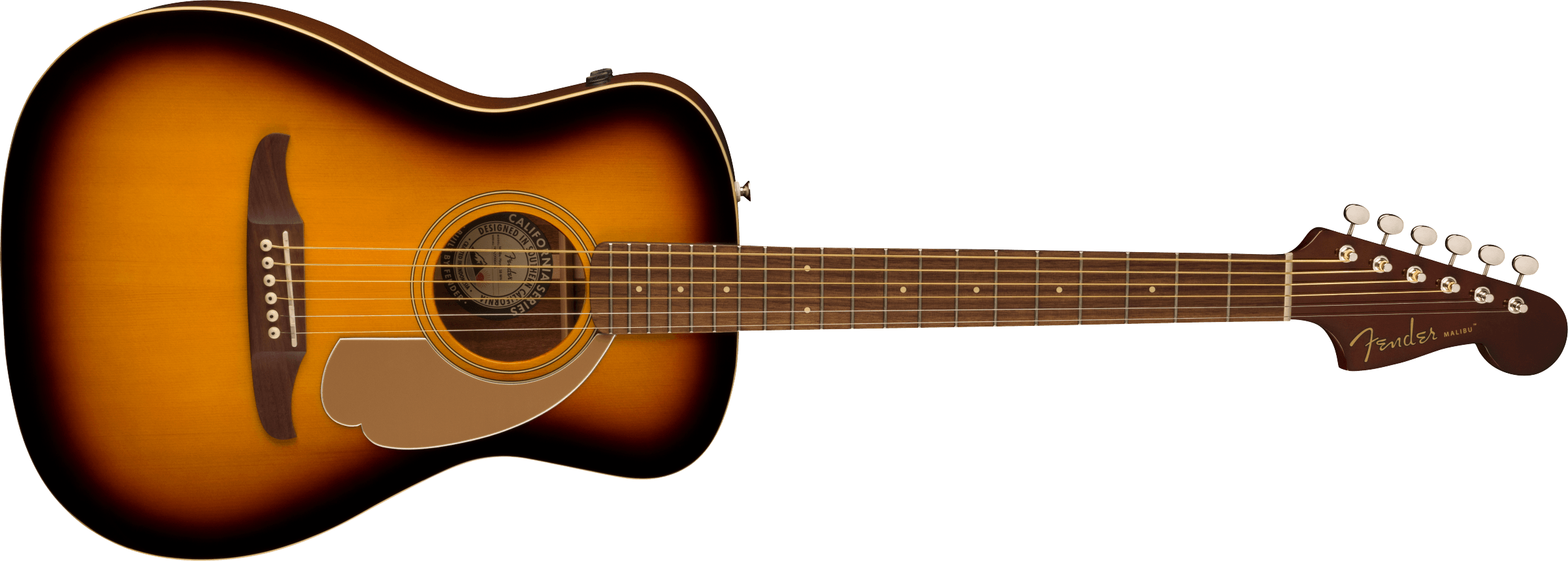 Fender® Malibu Player, Walnut Fingerboard, Gold Pickguard, Sunburst