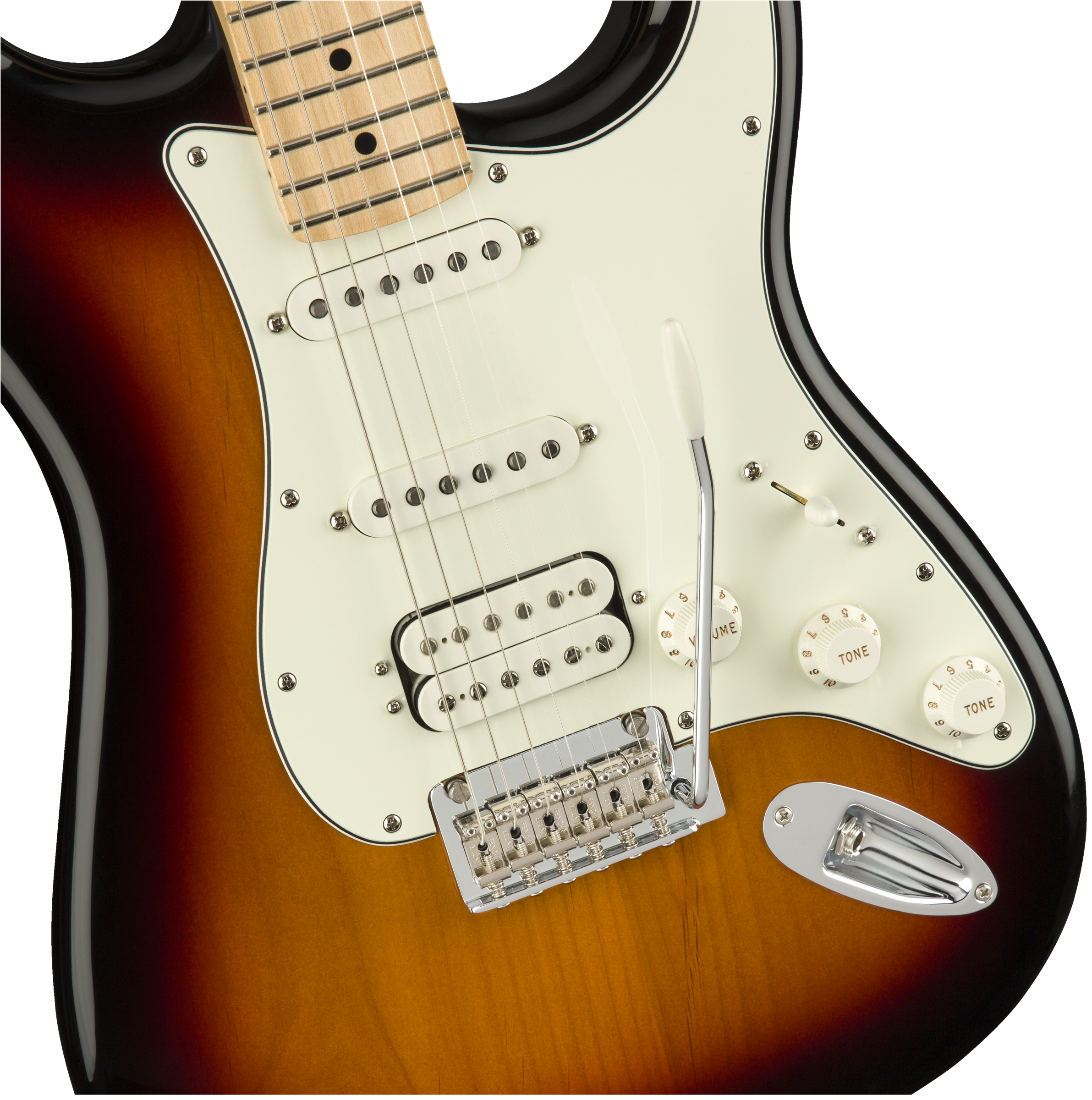 Fender® Player Stratocaster®, HSS, Maple Fingerboard, 3-Color Sunburst