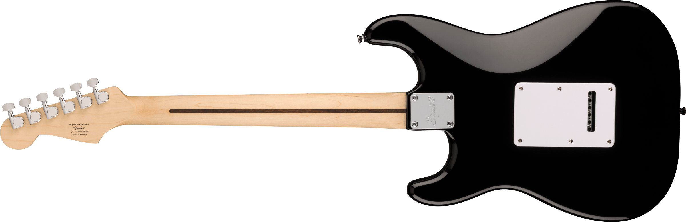 Squier® Sonic® Stratocaster®, Maple Fingerboard, White Pickguard, Black