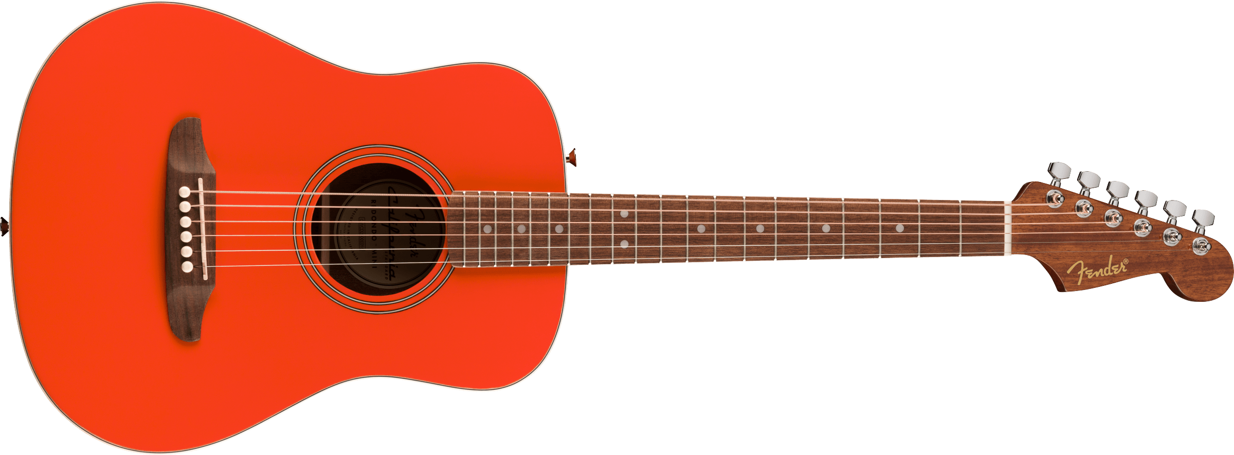 Fender® California Standard Redondo™ Mini with Bag, Spruce Top, Fiesta Red