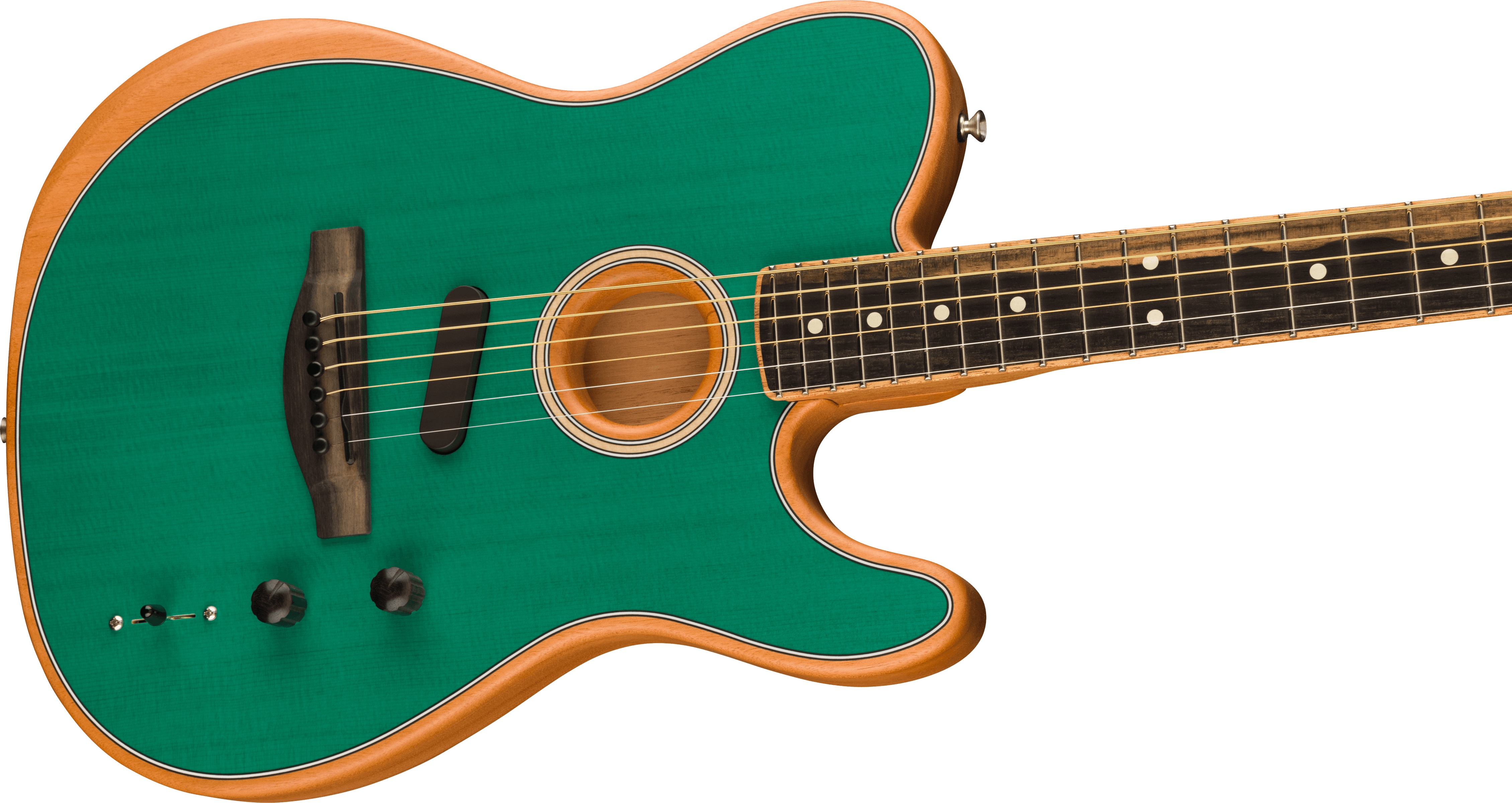 Fender® DE American Acoustasonic® Telecaster®, Channel-Bound Neck, Ebony Fingerboard, Aqua Teal