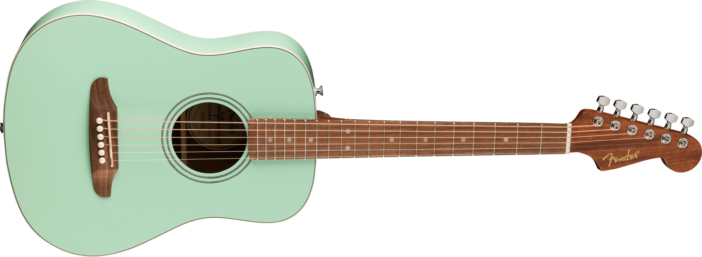 Fender® California Standard Redondo™ Mini with Bag, Spruce Top, Surf Green