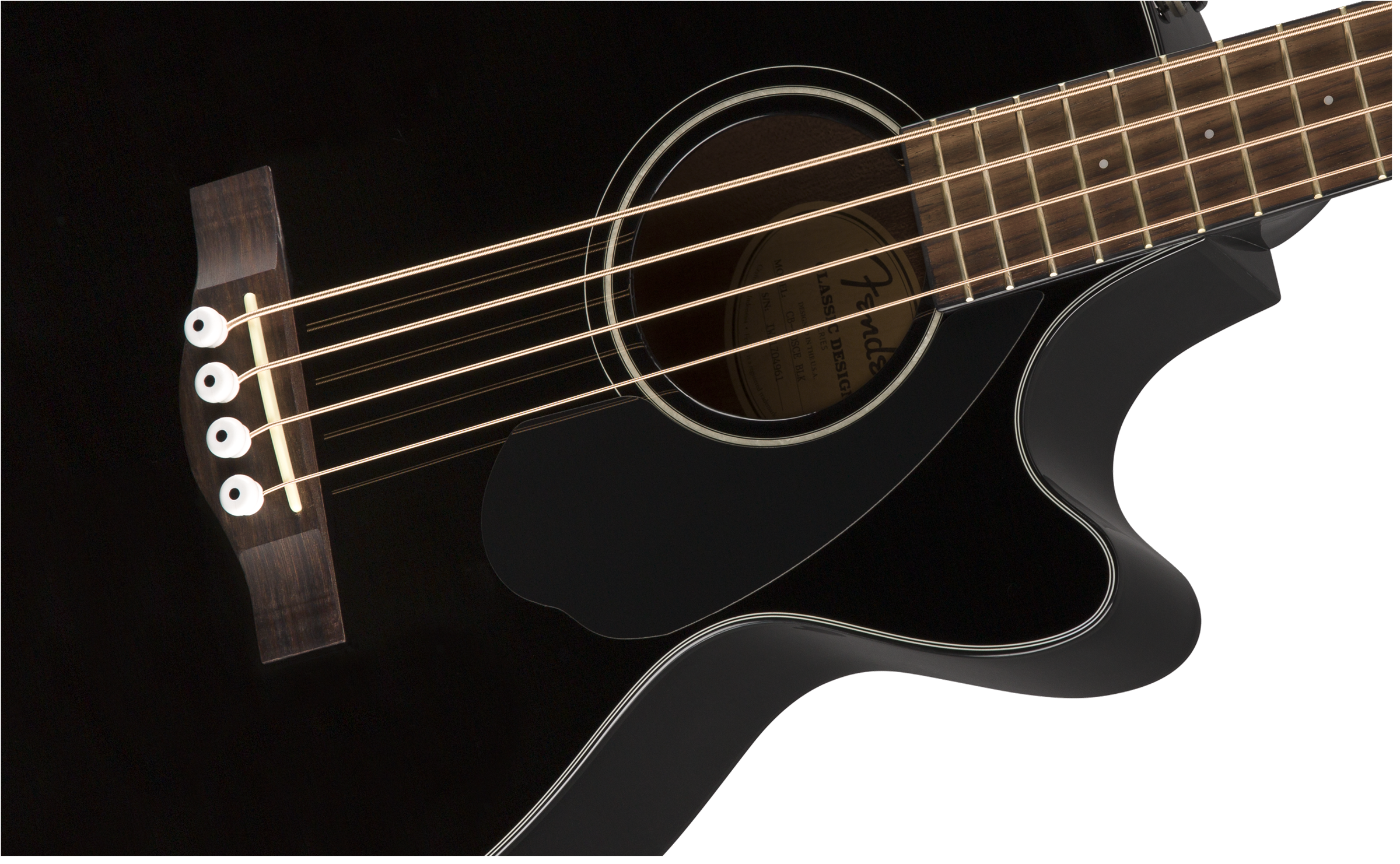 Fender® CB-60SCE Bass, Walnut Fingerboard, Black