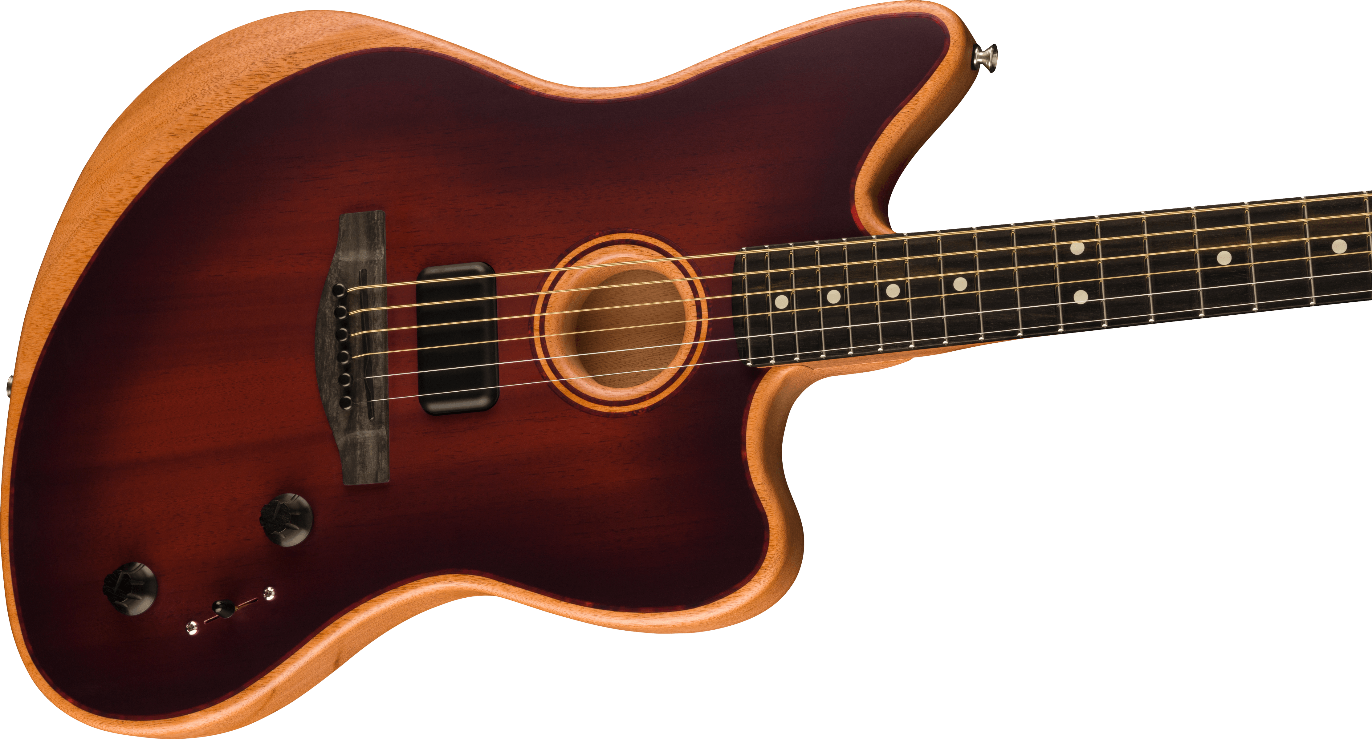 Fender® American Acoustasonic® Jazzmaster® All-Mahogany, Ebony Fingerboard, Bourbon Burst