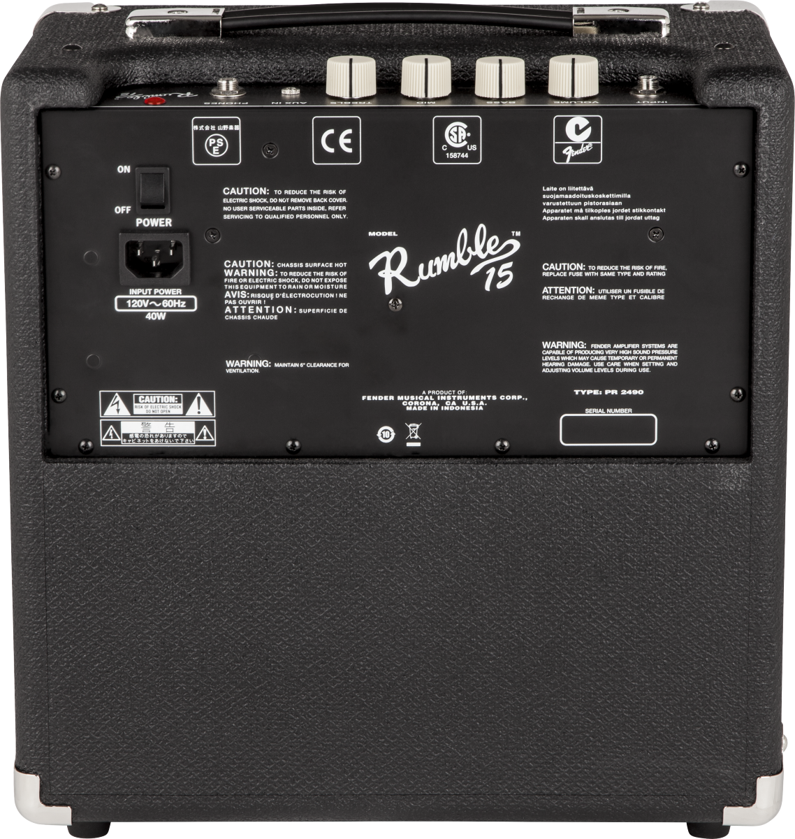 Squier® Affinity Series™ Precision Bass® PJ Pack, Laurel Fingerboard, Black, Gig Bag, Rumble™ 15 - 230V EU