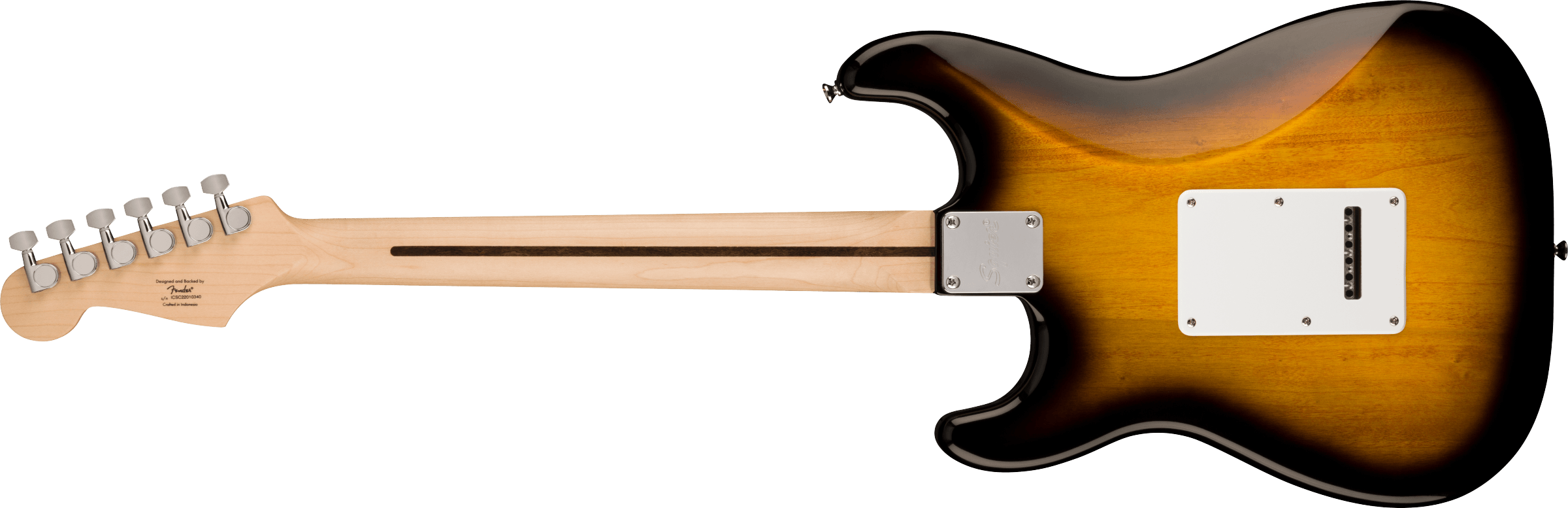 Squier® Sonic® Stratocaster®, Maple Fingerboard, White Pickguard, 2-Color Sunburst