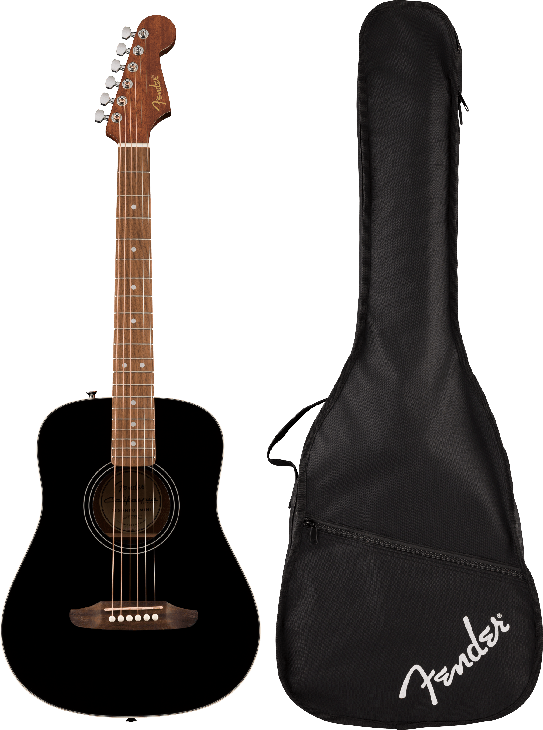 Fender® California Standard Redondo™ Mini with Bag, Spruce Top, Black