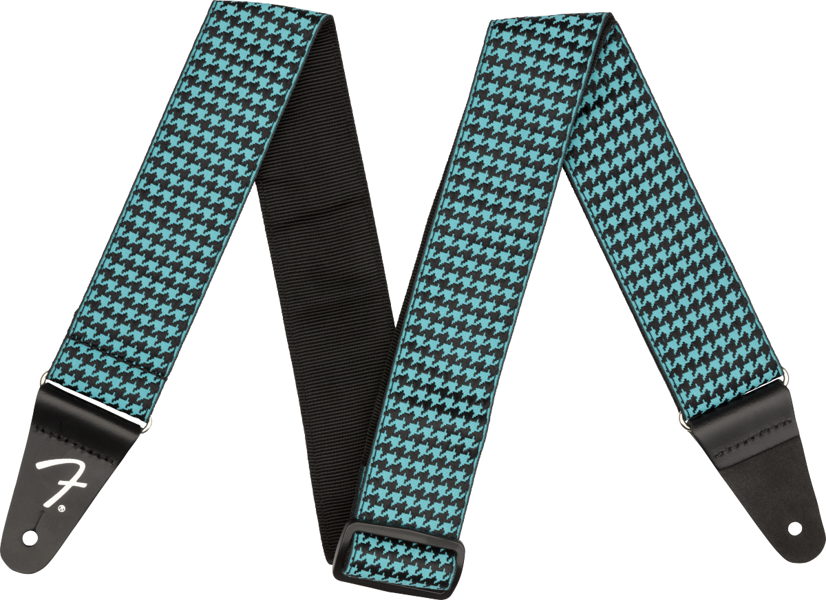 Fender® Houndstooth Jacquard Strap, Teal, 2"