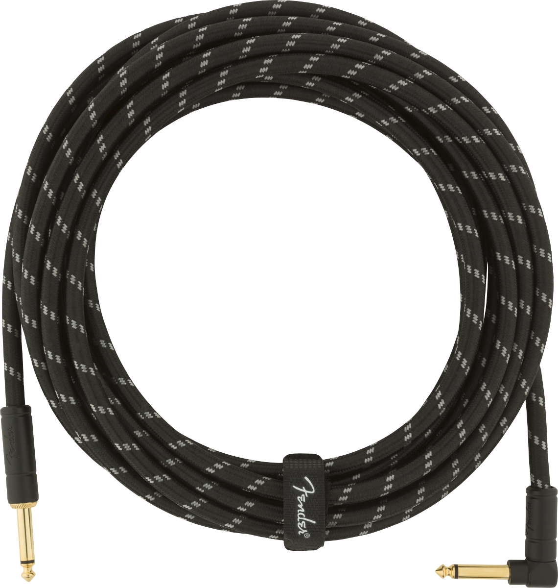 Fender® Deluxe Series Instrument Cable, Straight/Angle, 18.6', Black Tweed