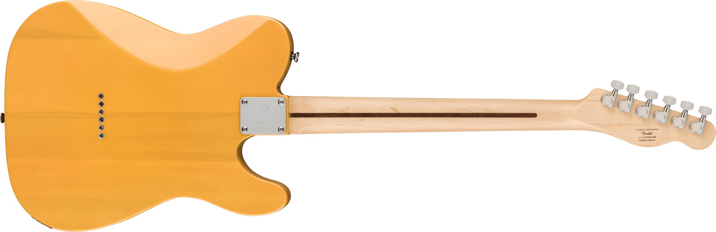 Squier® Affinity Series® Telecaster® Left-Handed, Maple Fingerboard, Black Pickguard, Butterscotch Blonde