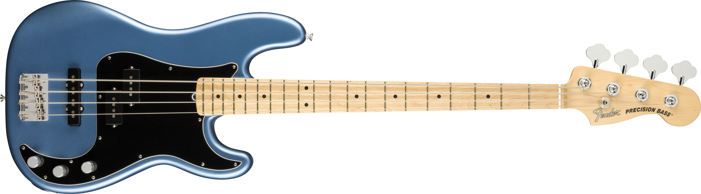 Fender® American Performer Precision Bass®, Maple Fingerboard, Satin Lake Placid Blue