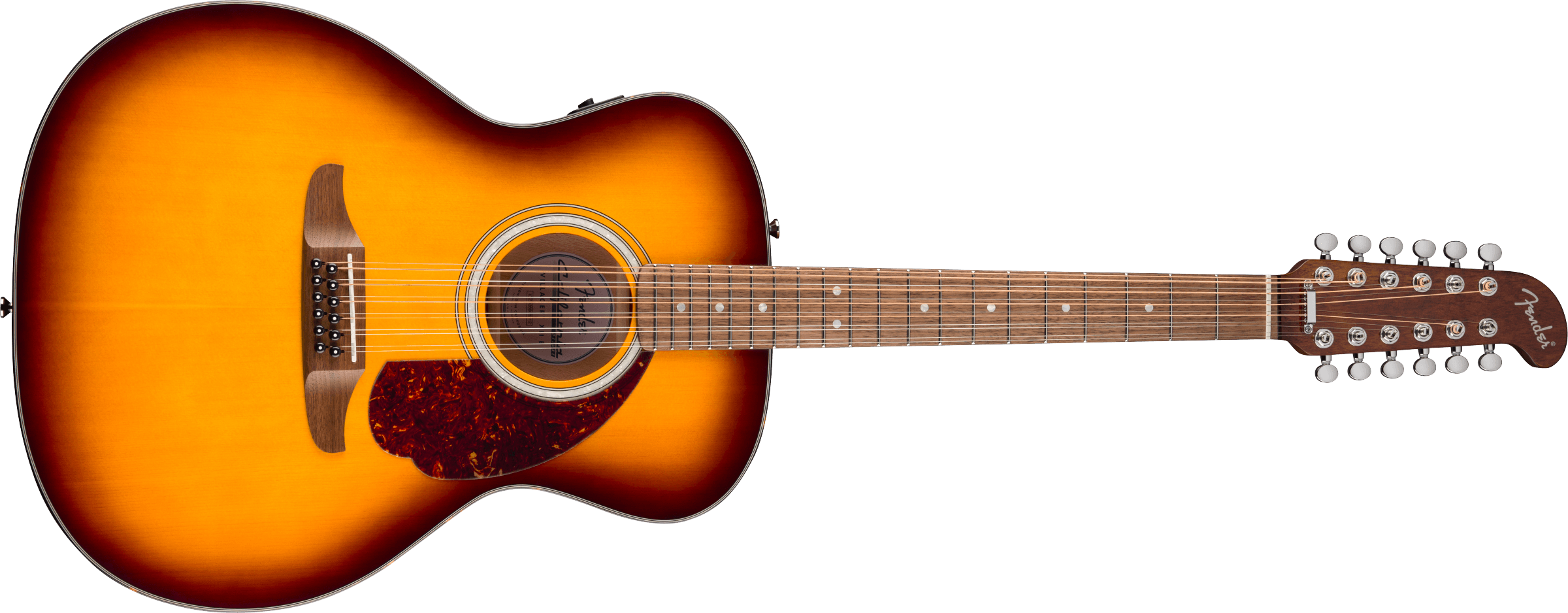 Fender® California Deluxe Villager™ E, Walnut Fingerboard, Honey Sunburst