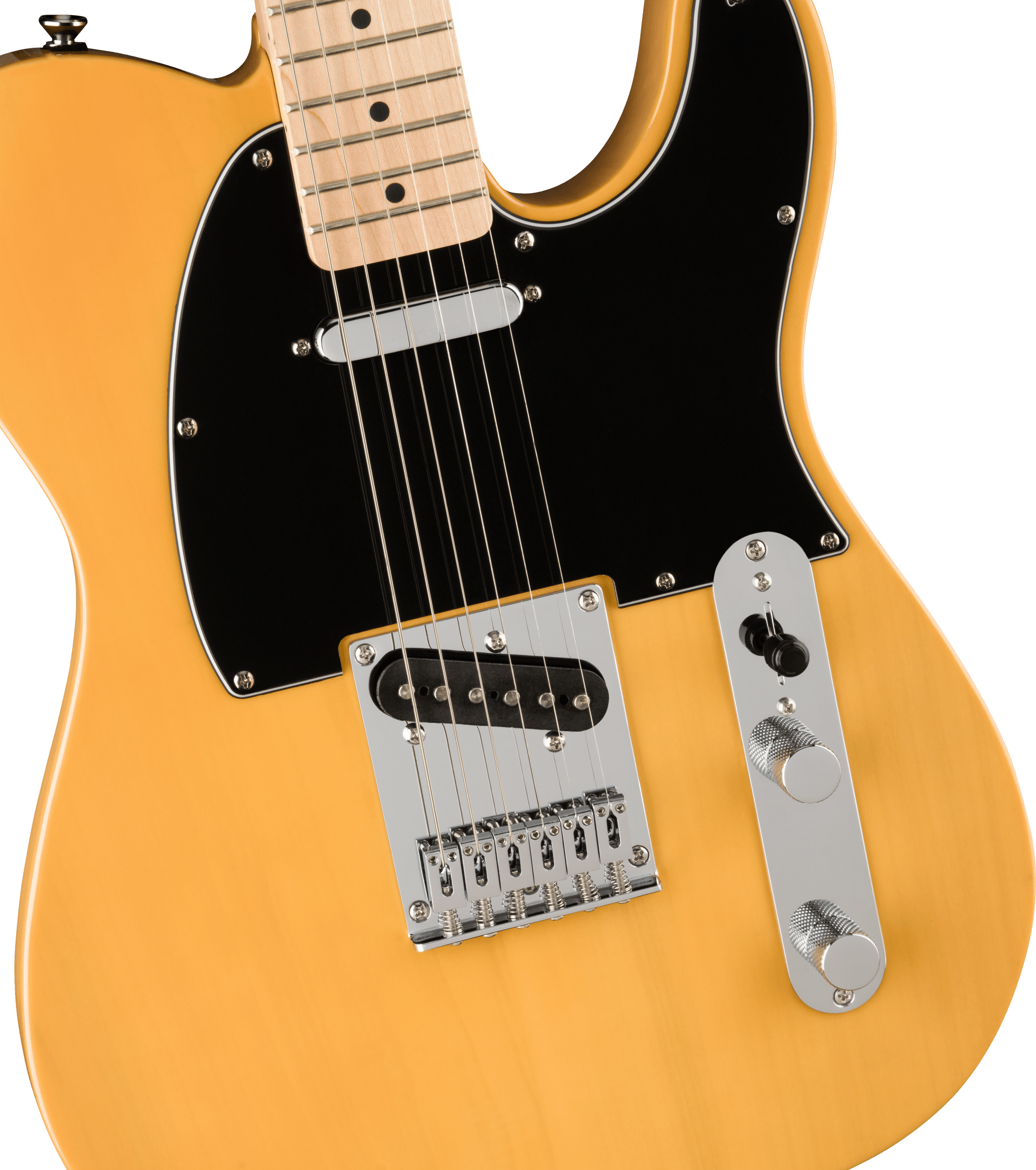 Squier® Affinity Series® Telecaster®, Maple Fingerboard, Black Pickguard, Butterscotch Blonde