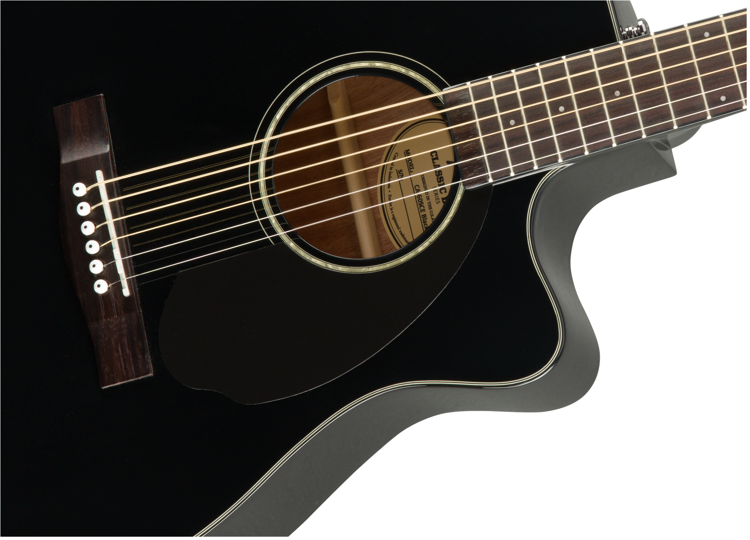 Fender® CC-60SCE Concert, Walnut Fingerboard, Black