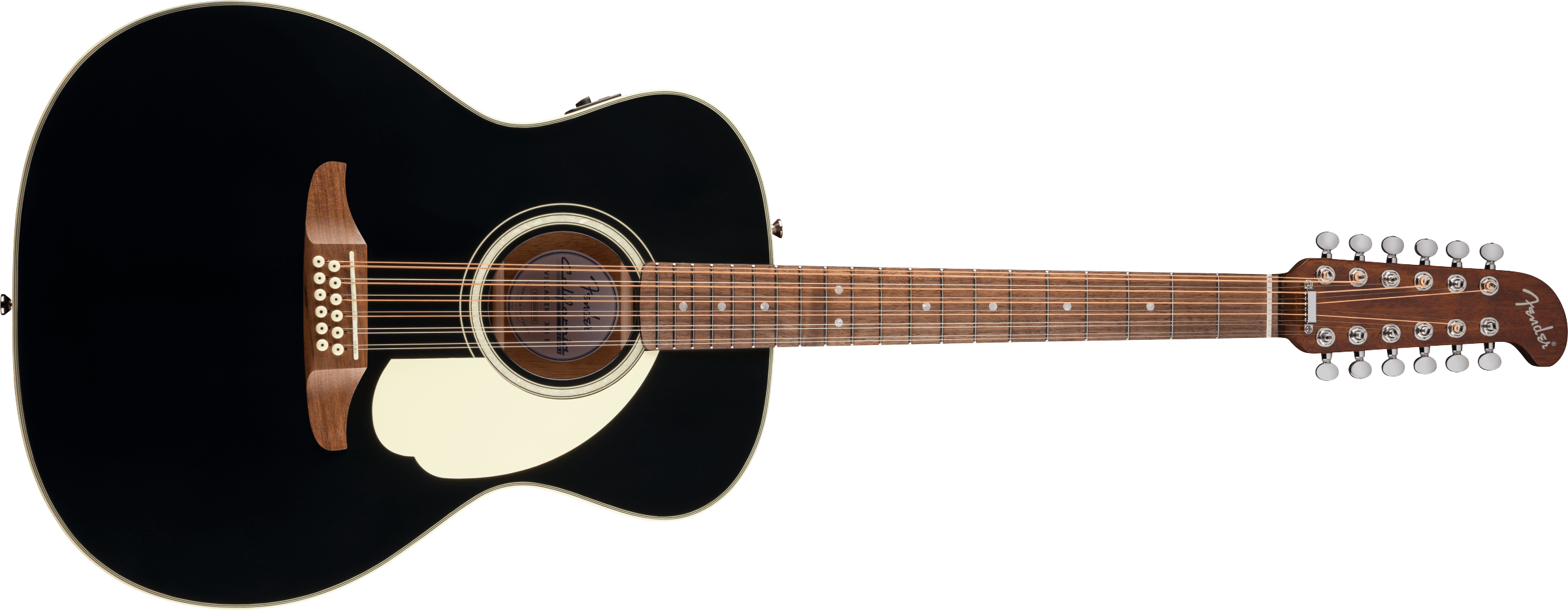 Fender® California Deluxe Villager™ E, Walnut Fingerboard, Black