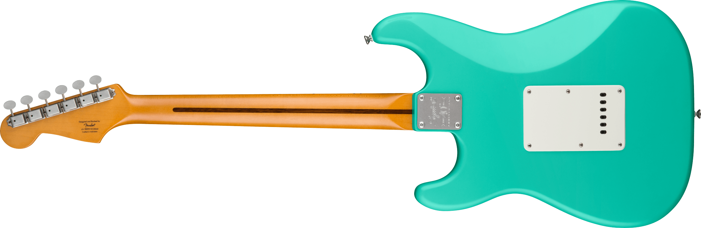 Squier® 40th Anniversary Stratocaster®, Vintage Edition, Maple Fingerboard, Gold Anodized Pickguard, Satin Sea Foam Green