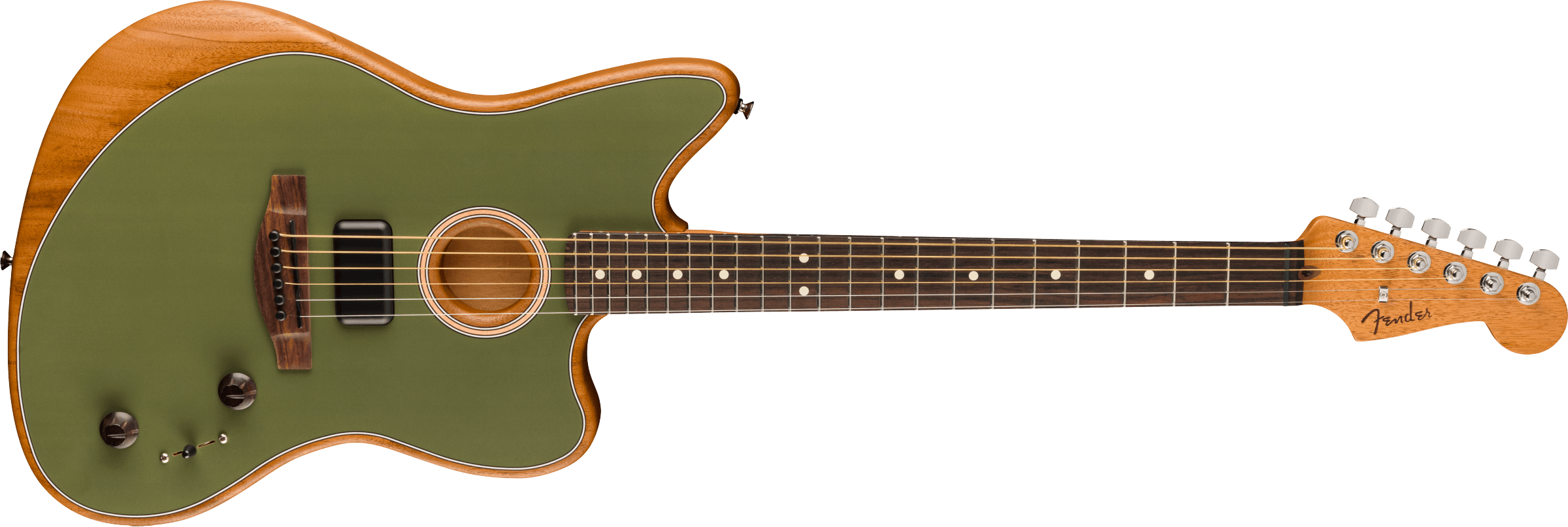 Fender® Acoustasonic® Player Jazzmaster, Rosewood Fingerboard, Antique Olive