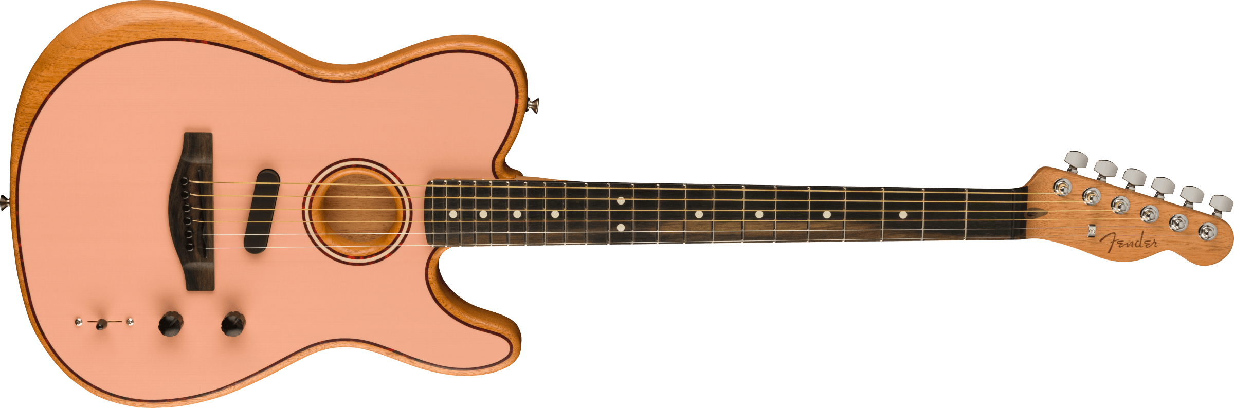 Fender® FSR American Acoustasonic® Telecaster®, Ebony Fingerboard, Shell Pink