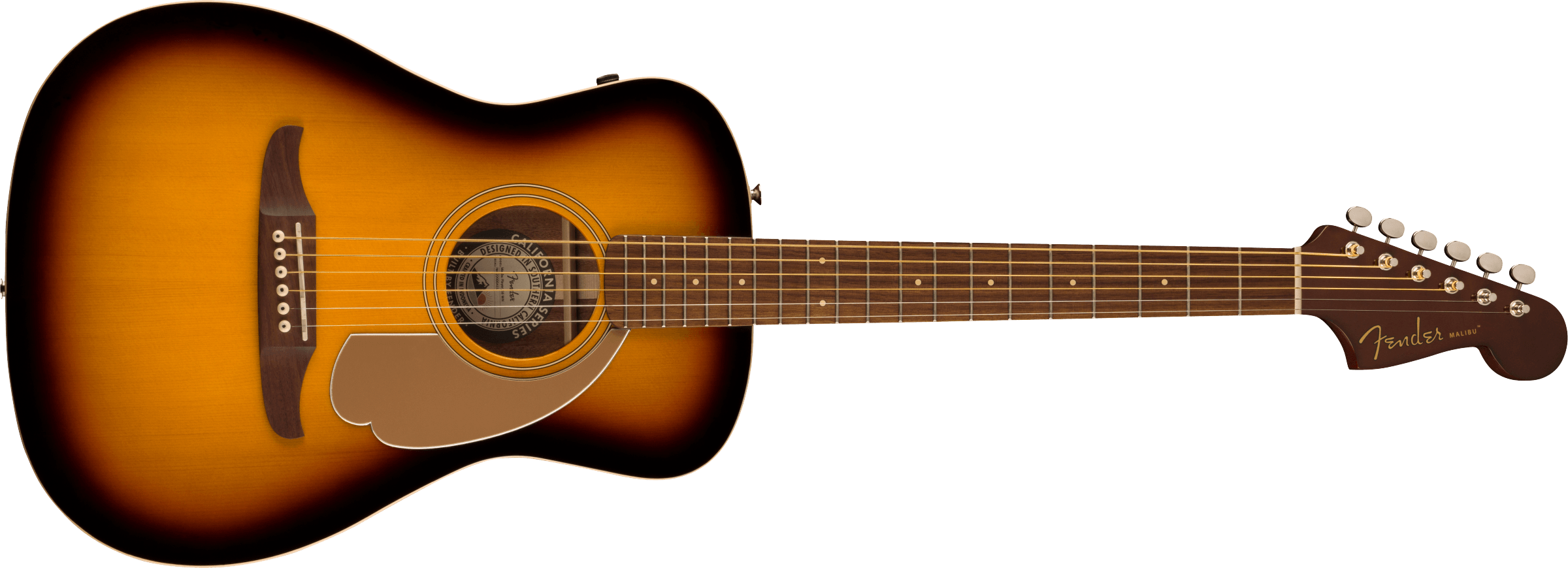 Fender® Malibu Player, Walnut Fingerboard, Gold Pickguard, Sunburst