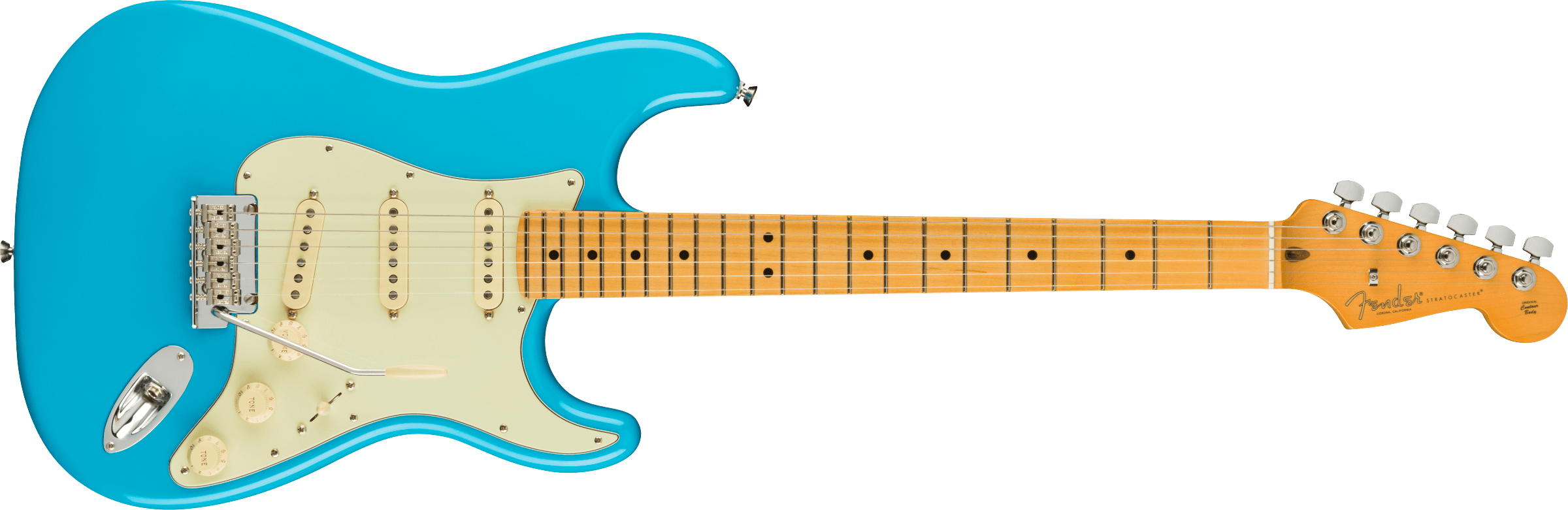 Fender® American Professional II Stratocaster®, Maple Fingerboard, Miami Blue [USATA]
