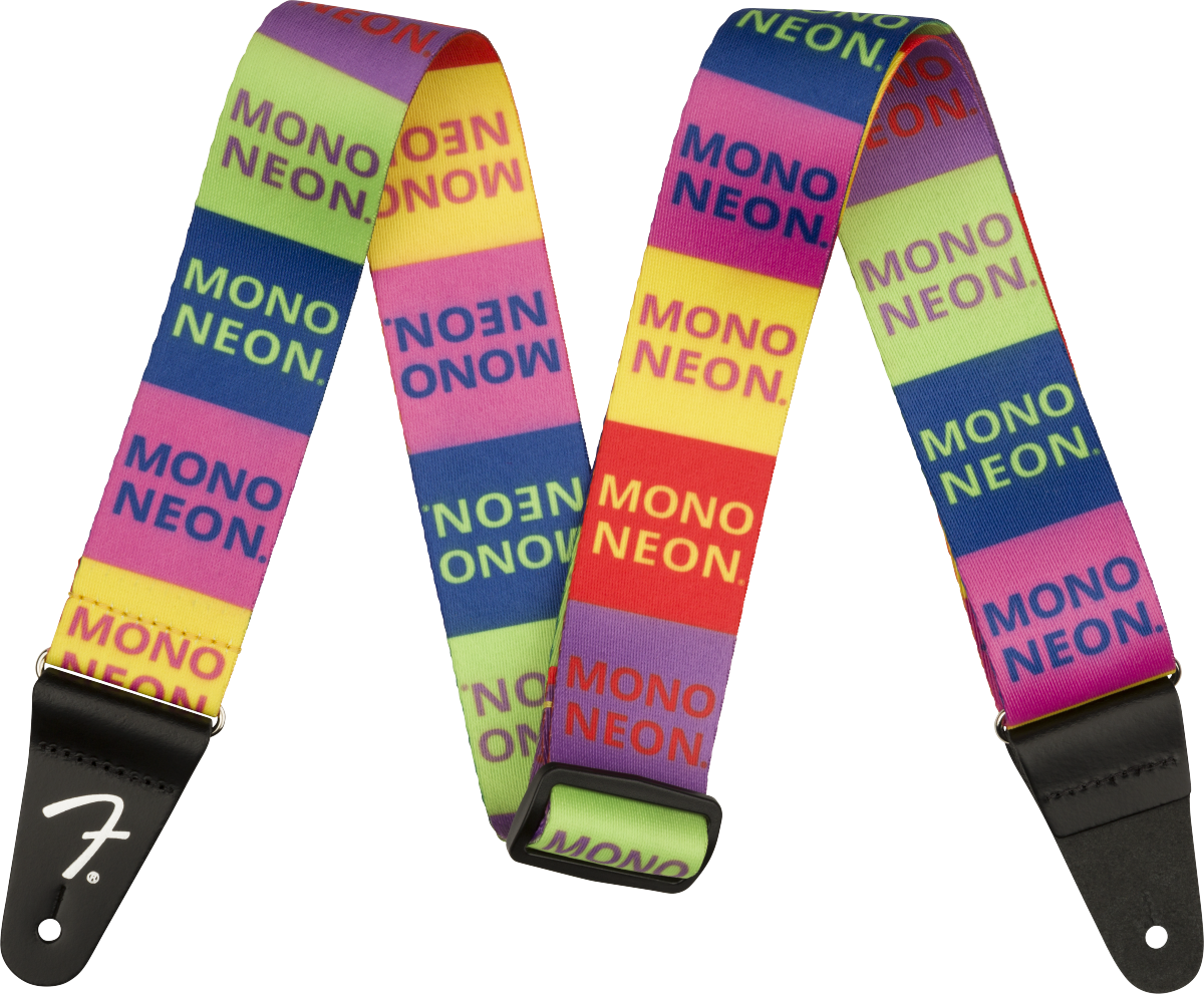 Fender® MonoNeon Logo Strap, Multi-Color, 2"