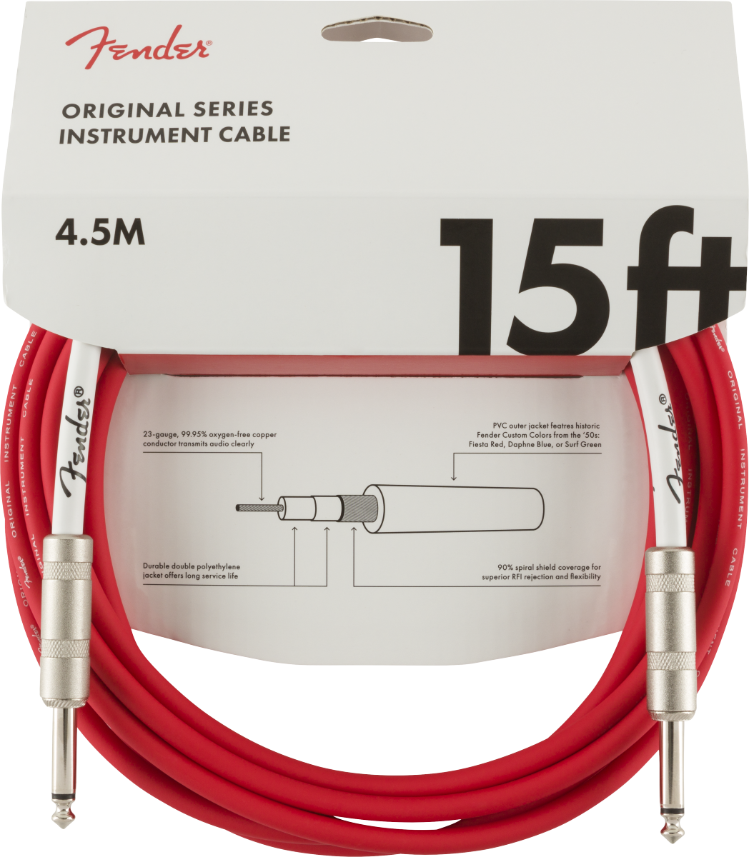 Fender® Original Series Instrument Cable, 15', Fiesta Red