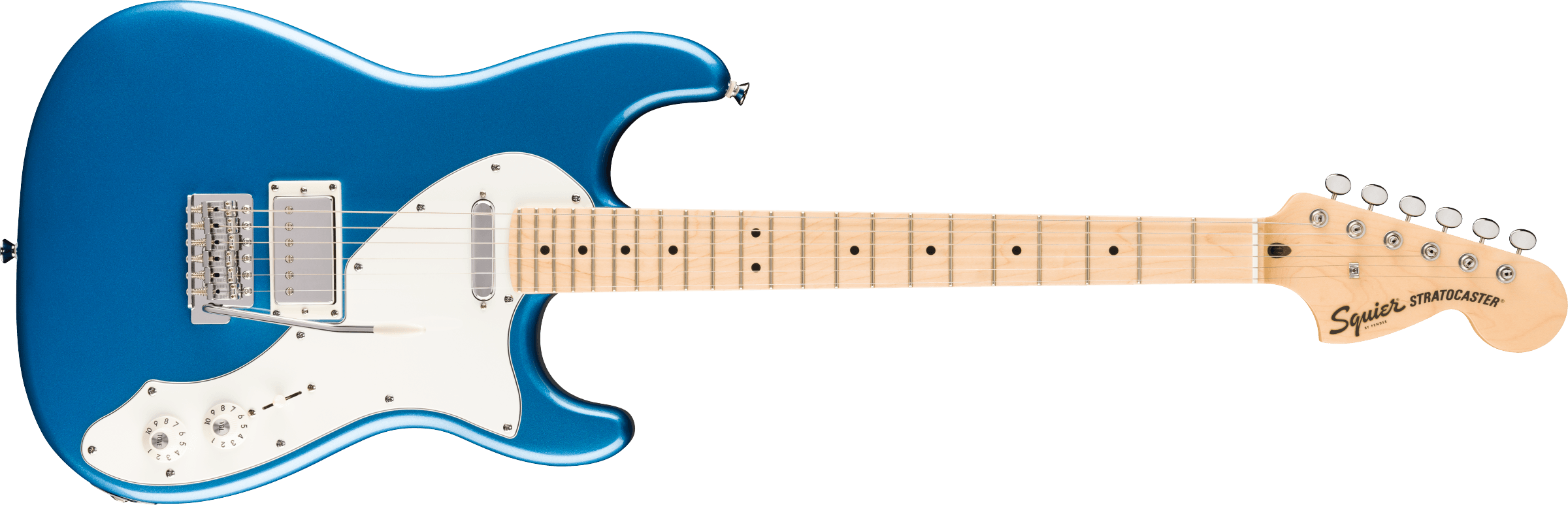 Squier® Paranormal Stratocaster® Deluxe, Maple Fingerboard, Parchment Pickguard, Lake Placid Blue