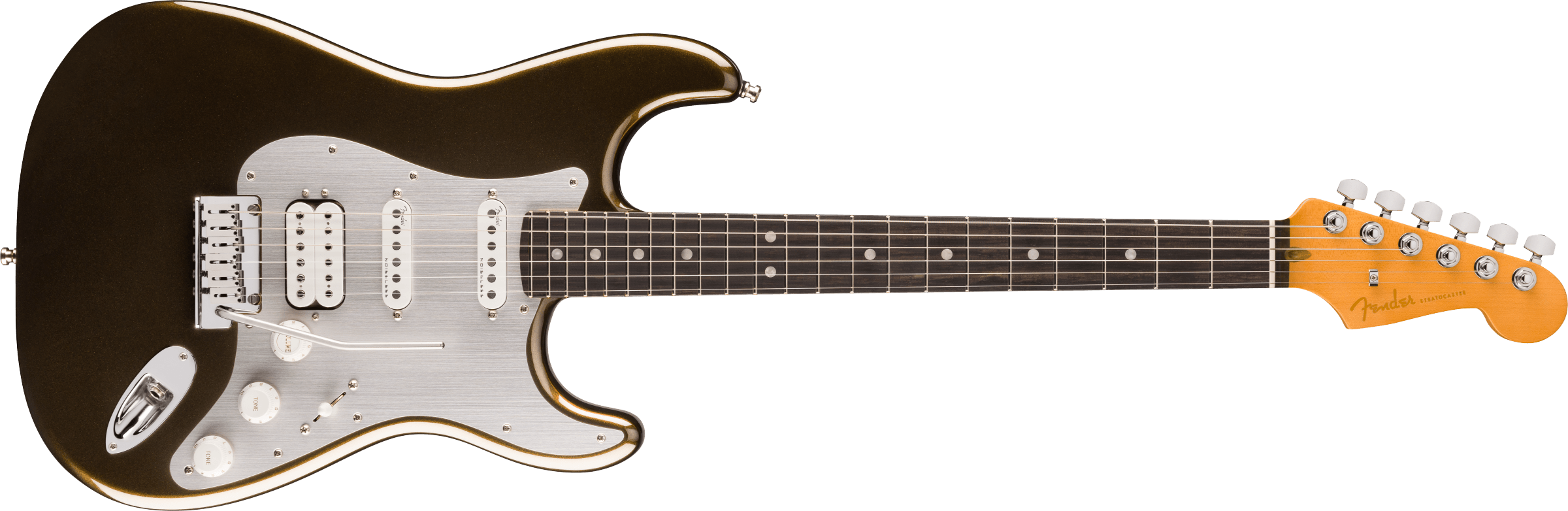 Fender® American Ultra II Stratocaster® HSS, Ebony Fingerboard, Texas Tea
