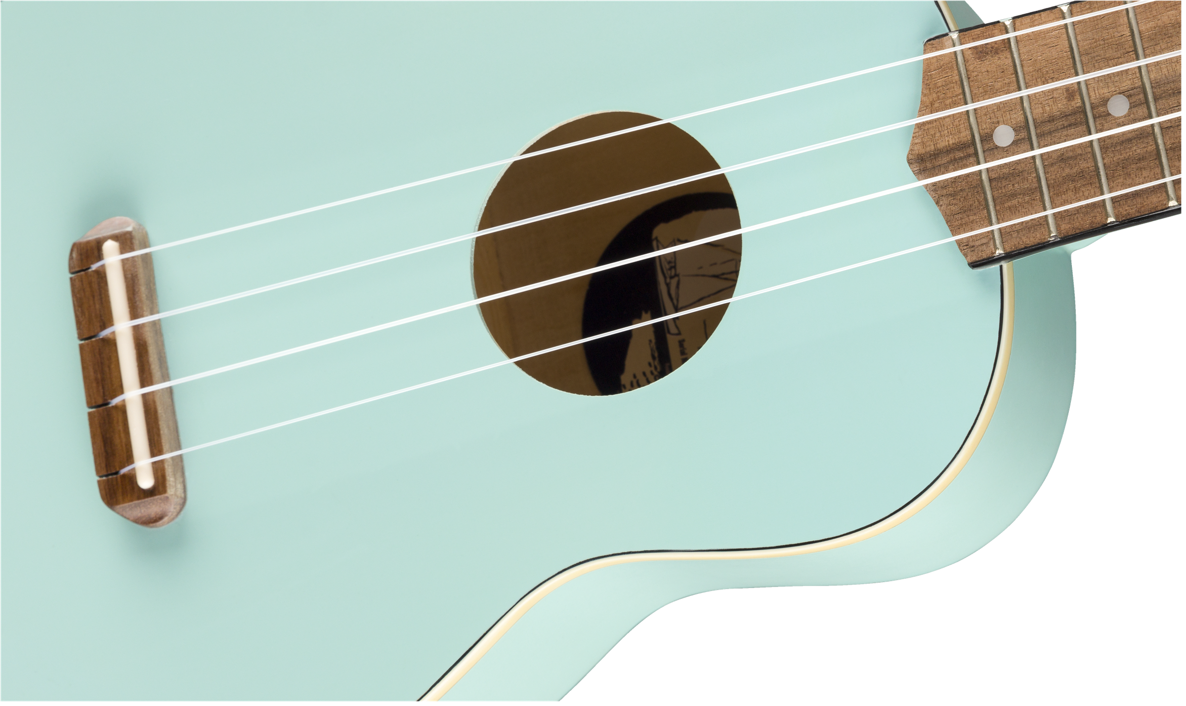 Fender® Venice Soprano Uke, Walnut Fingerboard, Daphne Blue