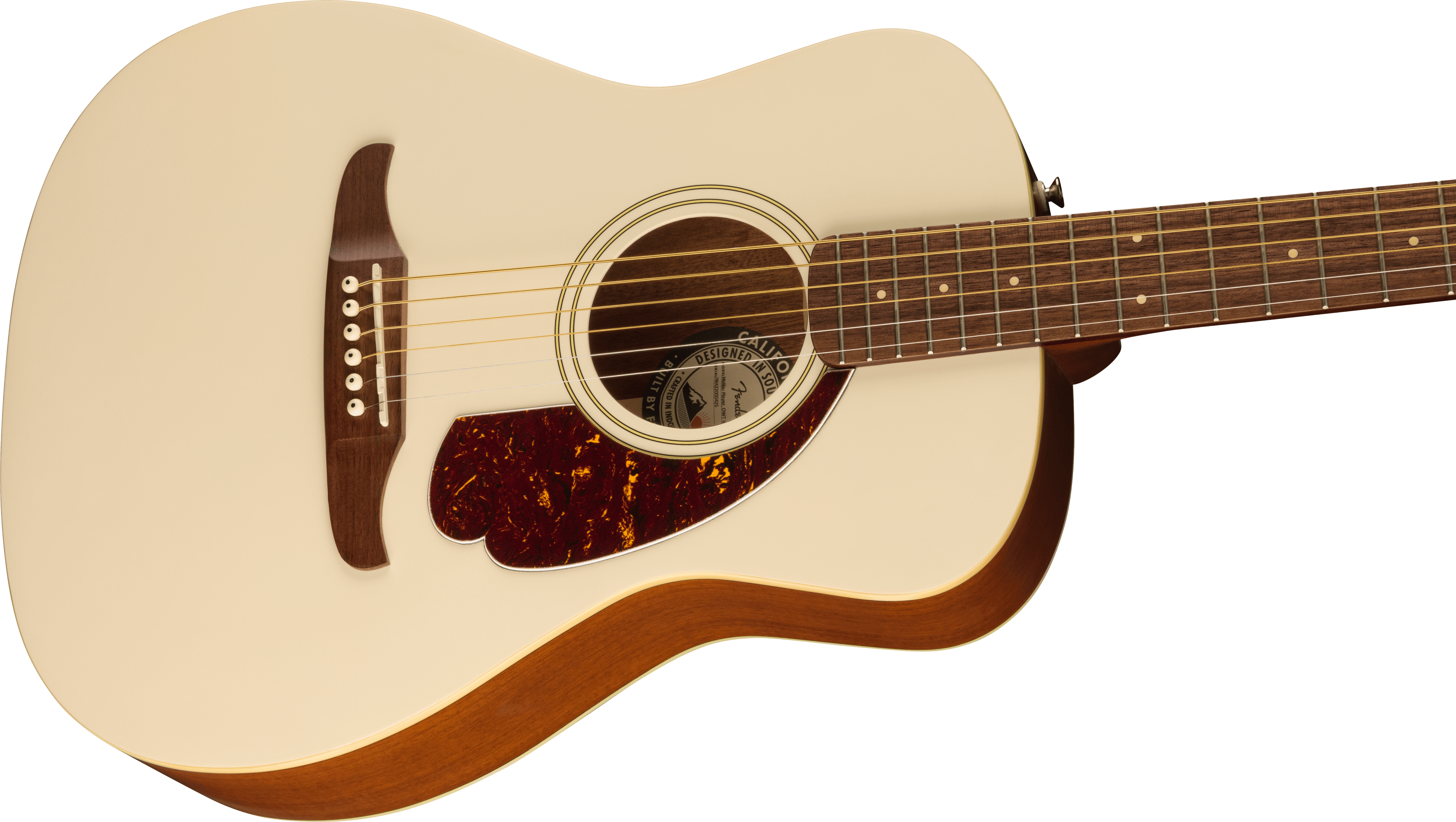 Fender® Malibu Player, Walnut Fingerboard, Tortoiseshell Pickguard, Olympic White