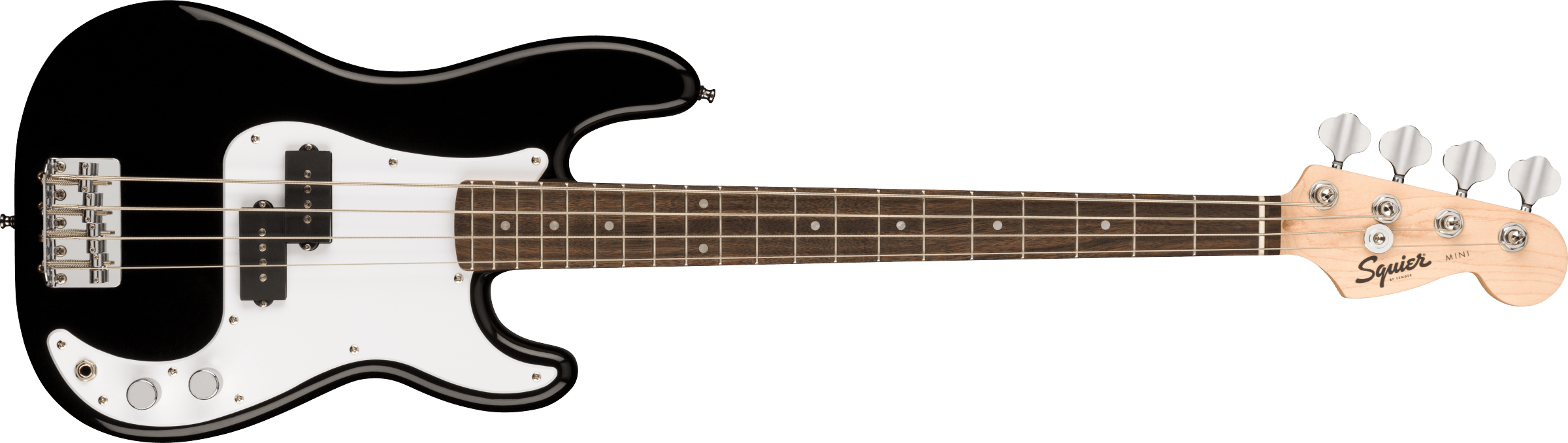 Squier® Mini Precision Bass®, Laurel Fingerboard, White Pickguard, Black