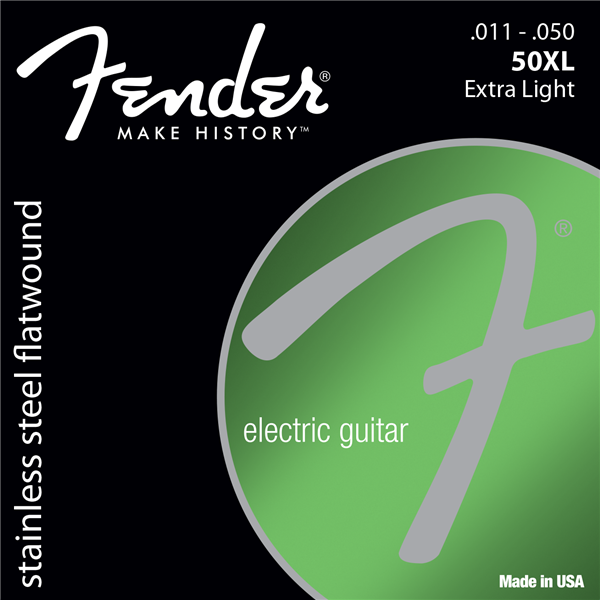 Fender® Stainless Flatwounds, (50XL) Stainless Steel Flatwound Ball End Set