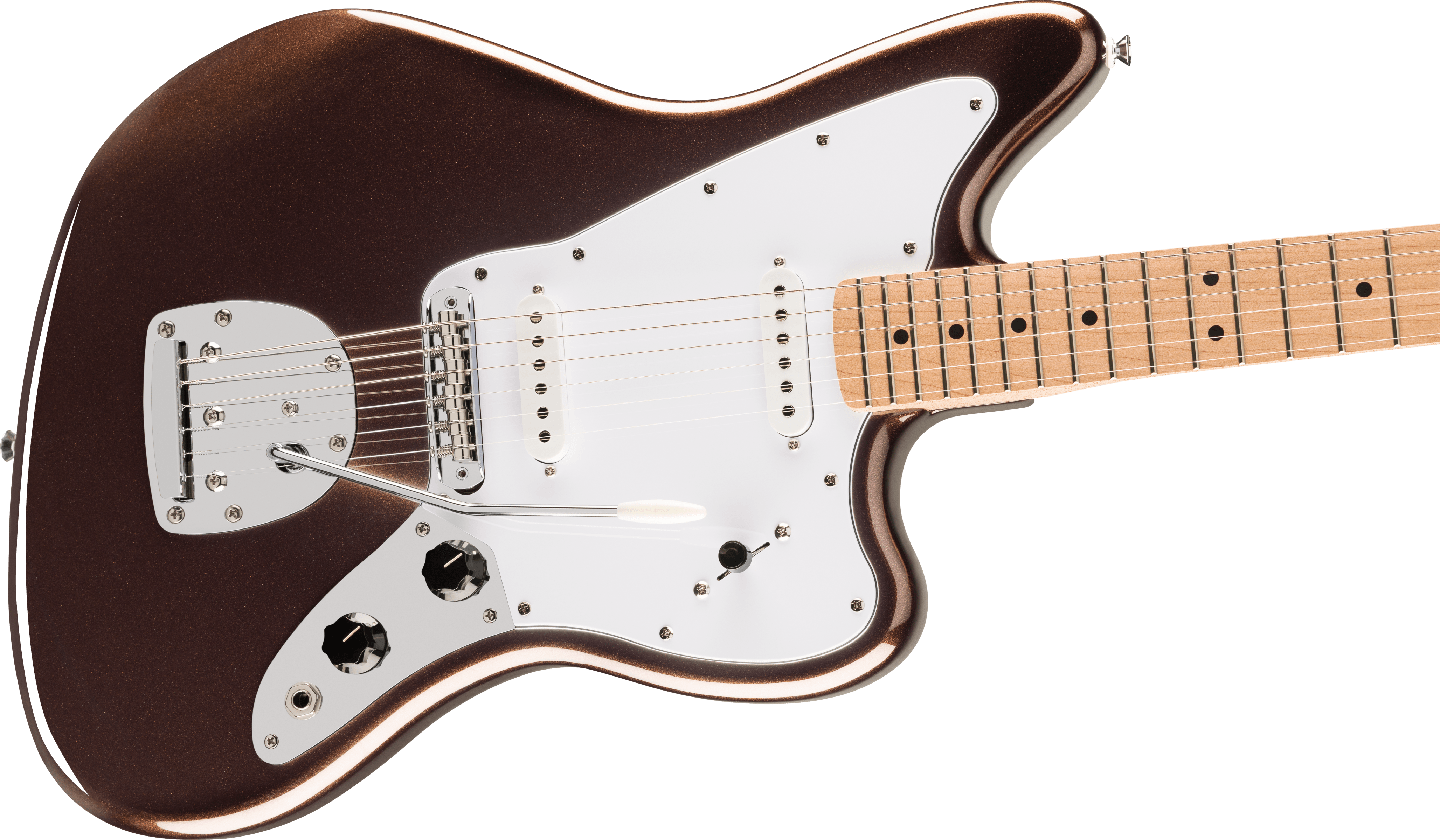 Squier® Affinity Series® Jaguar®, Maple Fingerboard, White Pickguard, Mystic Metallic Brown