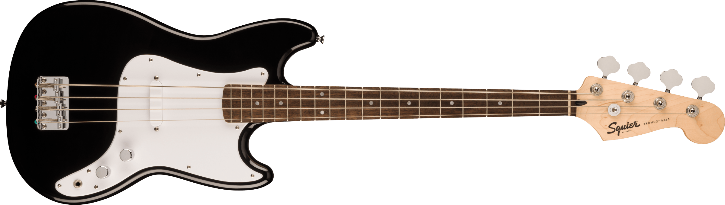 Squier® Squier Sonic® Bronco™ Bass, Laurel Fingerboard, White Pickguard, Black