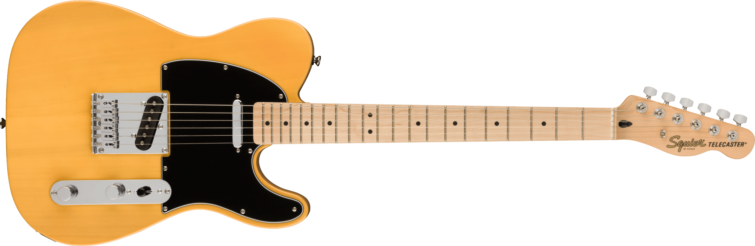 Squier® Affinity Series® Telecaster®, Maple Fingerboard, Black Pickguard, Butterscotch Blonde