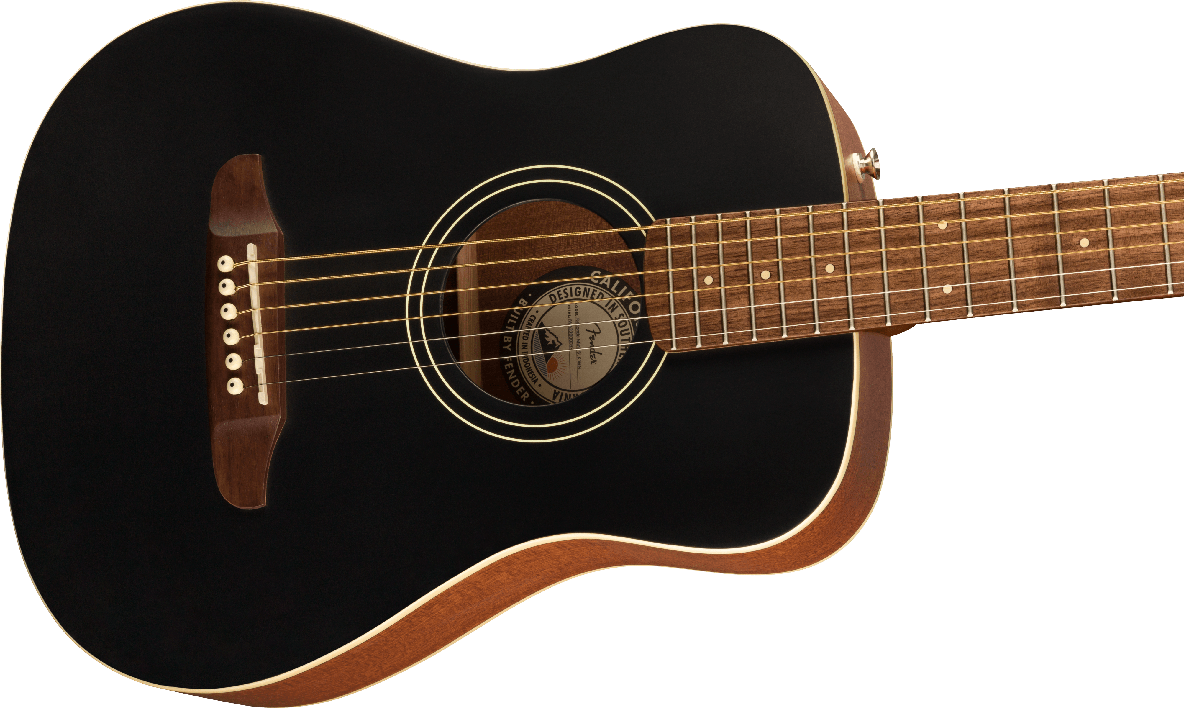 Fender® DE Redondo Mini with Bag, Walnut Fingerboard, Black Top