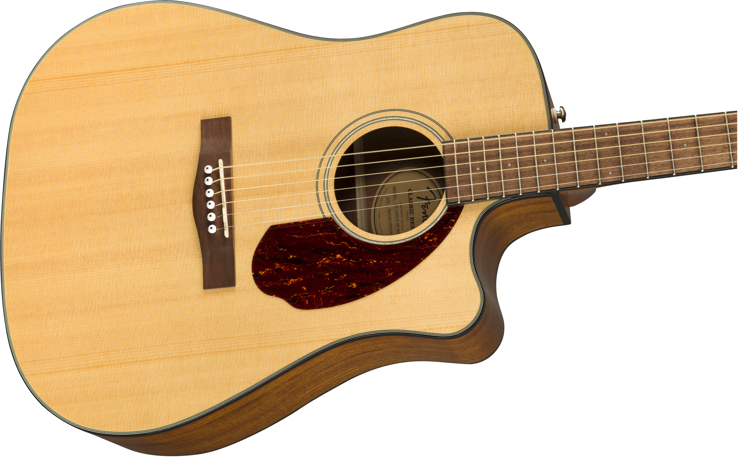 Fender® CD-140SCE Dreadnought, Walnut Fingerboard, Natural w/case