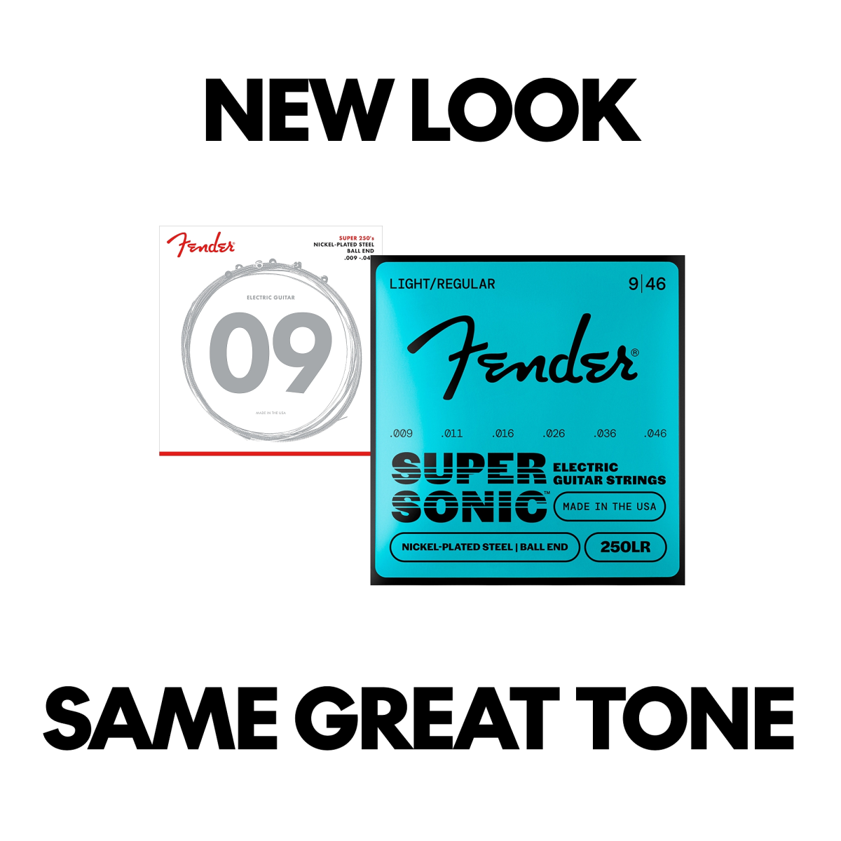 Fender SuperSonic™ 250LR Guitar Strings, Nickel-Plated Steel, Ball End, Gauges .009-.046