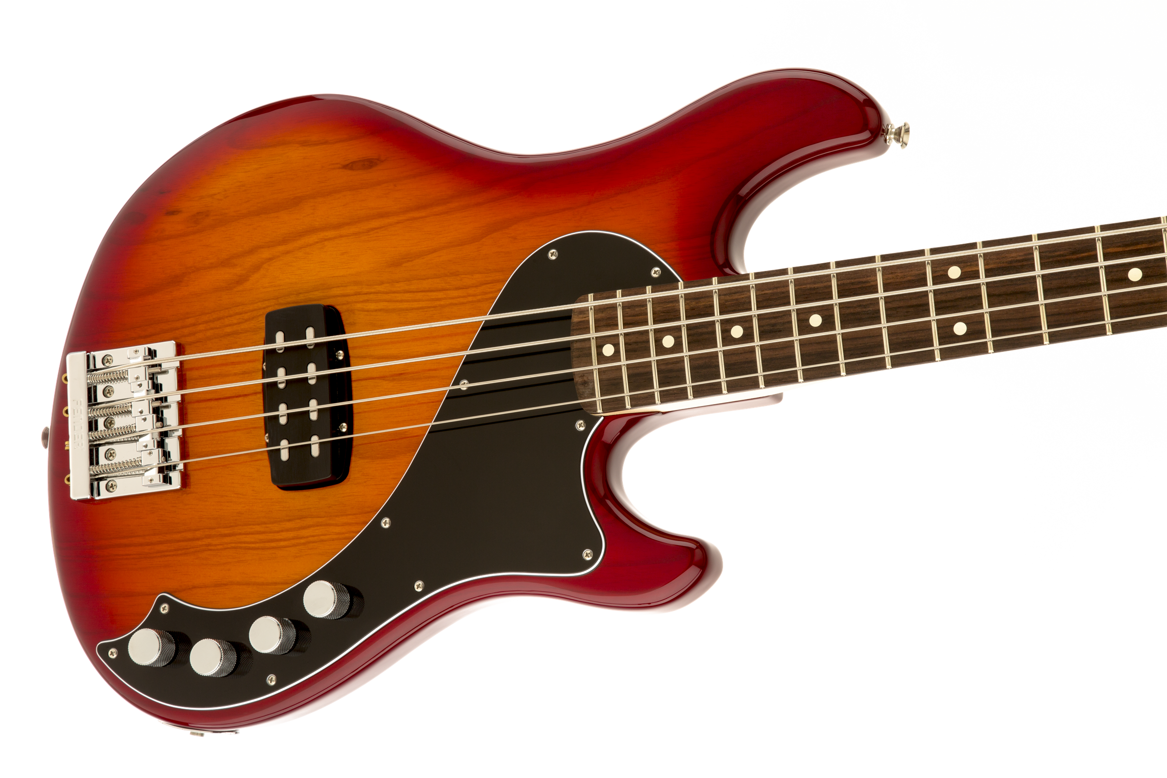 Fender® Deluxe Dimension Bass IV, Rosewood Fingerboard, Aged Cherry Burst