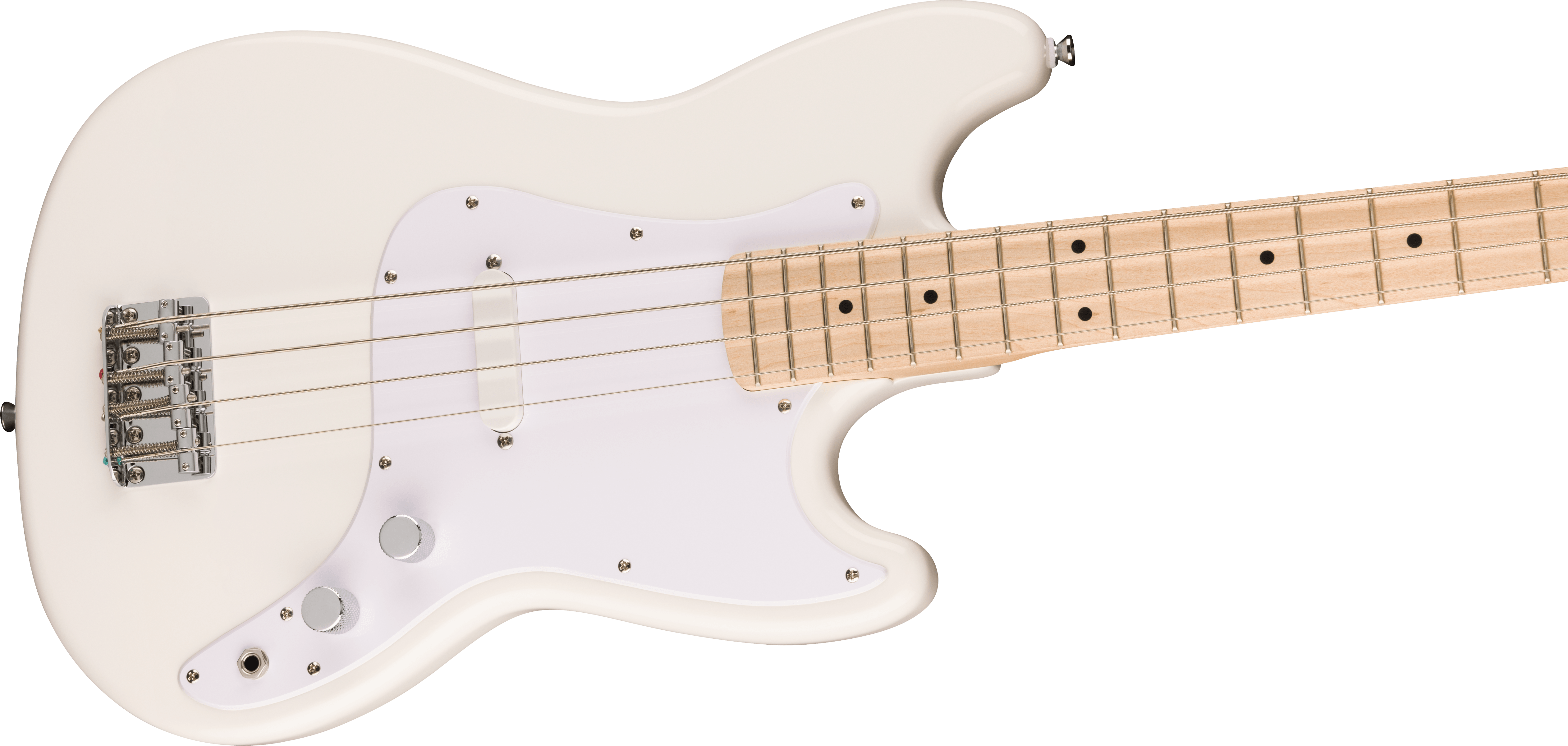 Squier® Squier Sonic® Bronco™ Bass, Maple Fingerboard, White Pickguard, Arctic White