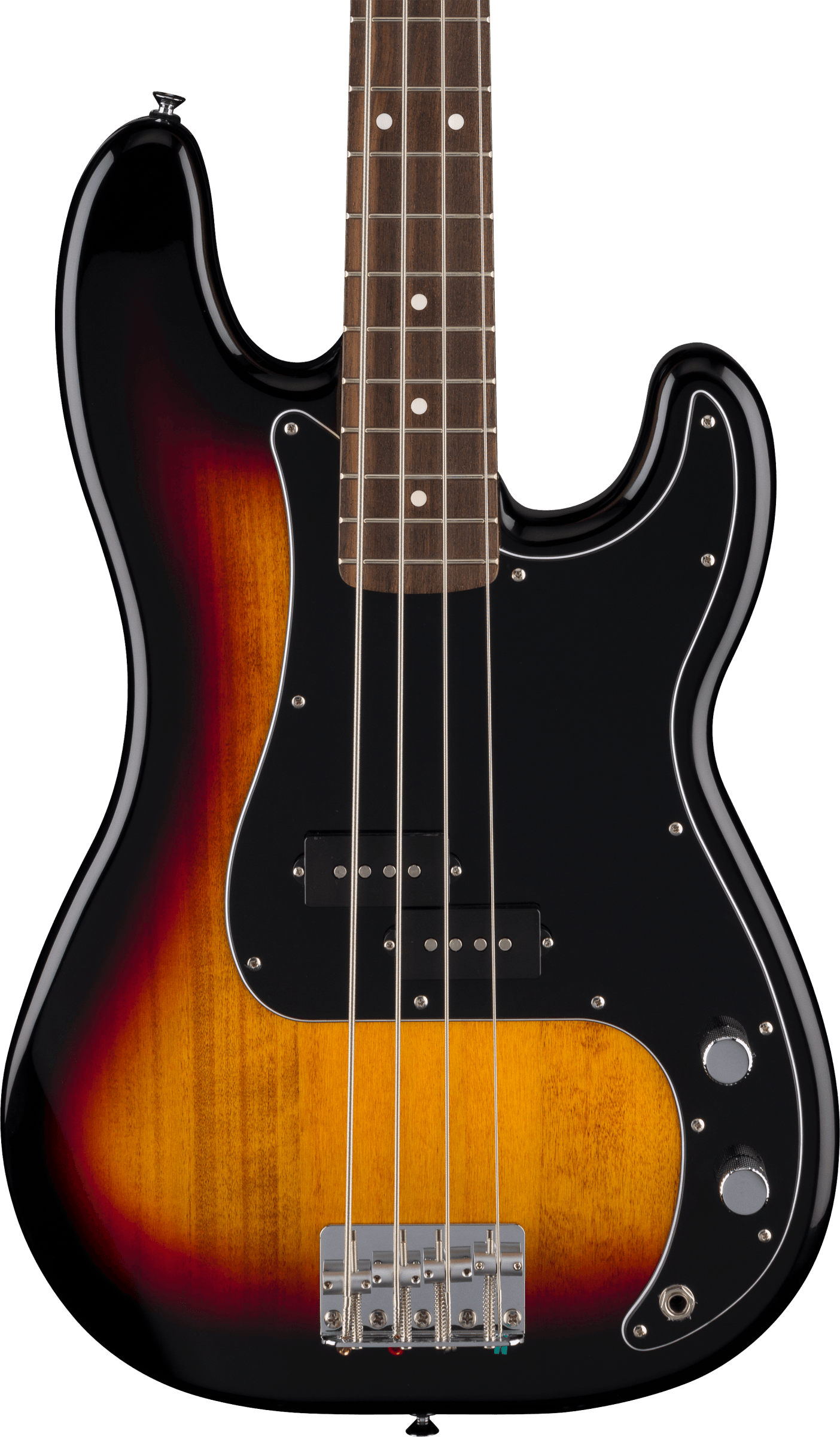 Fender® Standard Precision Bass®, Laurel Fingerboard, Black Pickguard, 3-Color Sunburst
