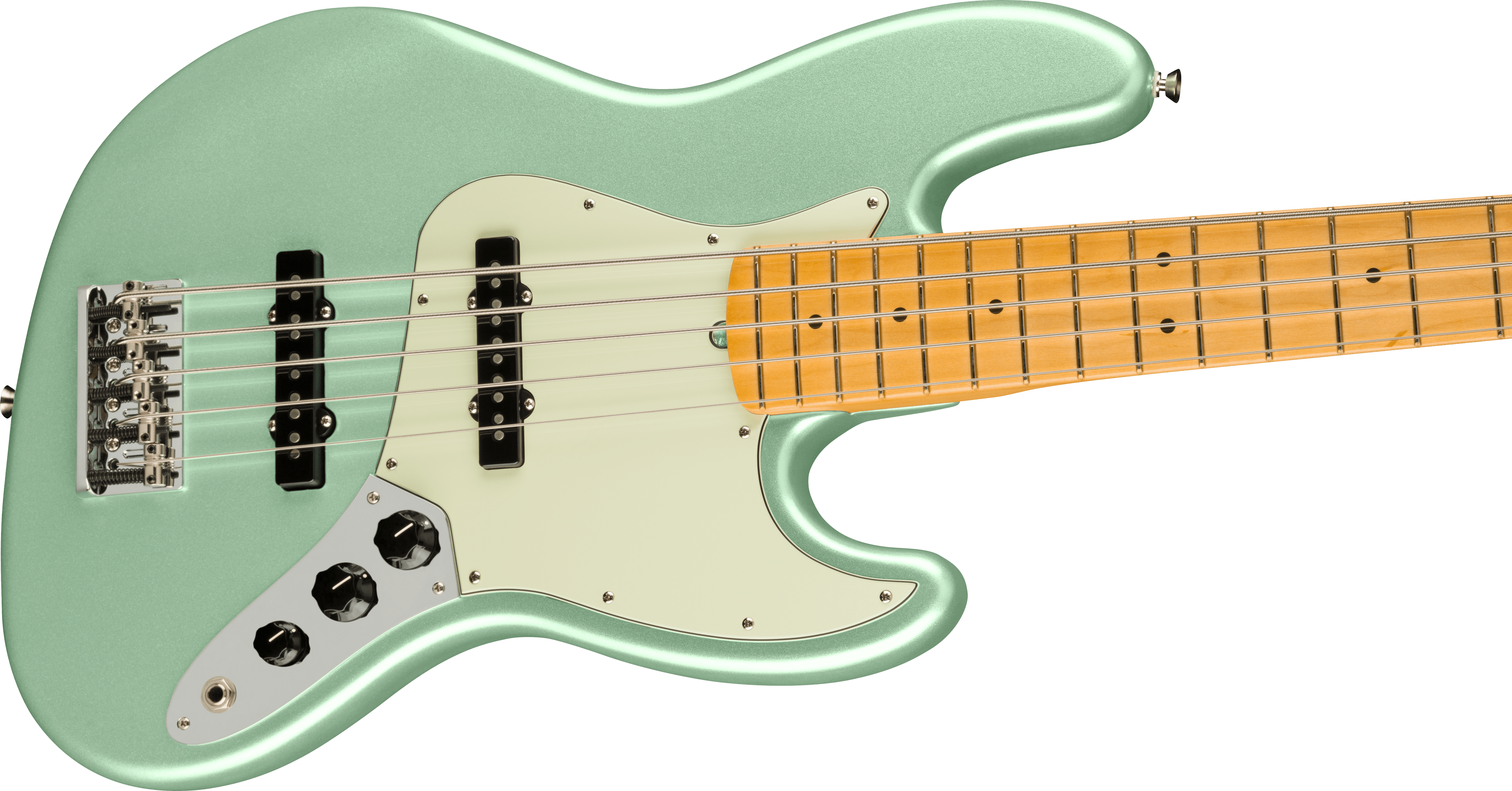 Fender® American Professional II Jazz Bass® V, Maple Fingerboard, Mystic Surf Green