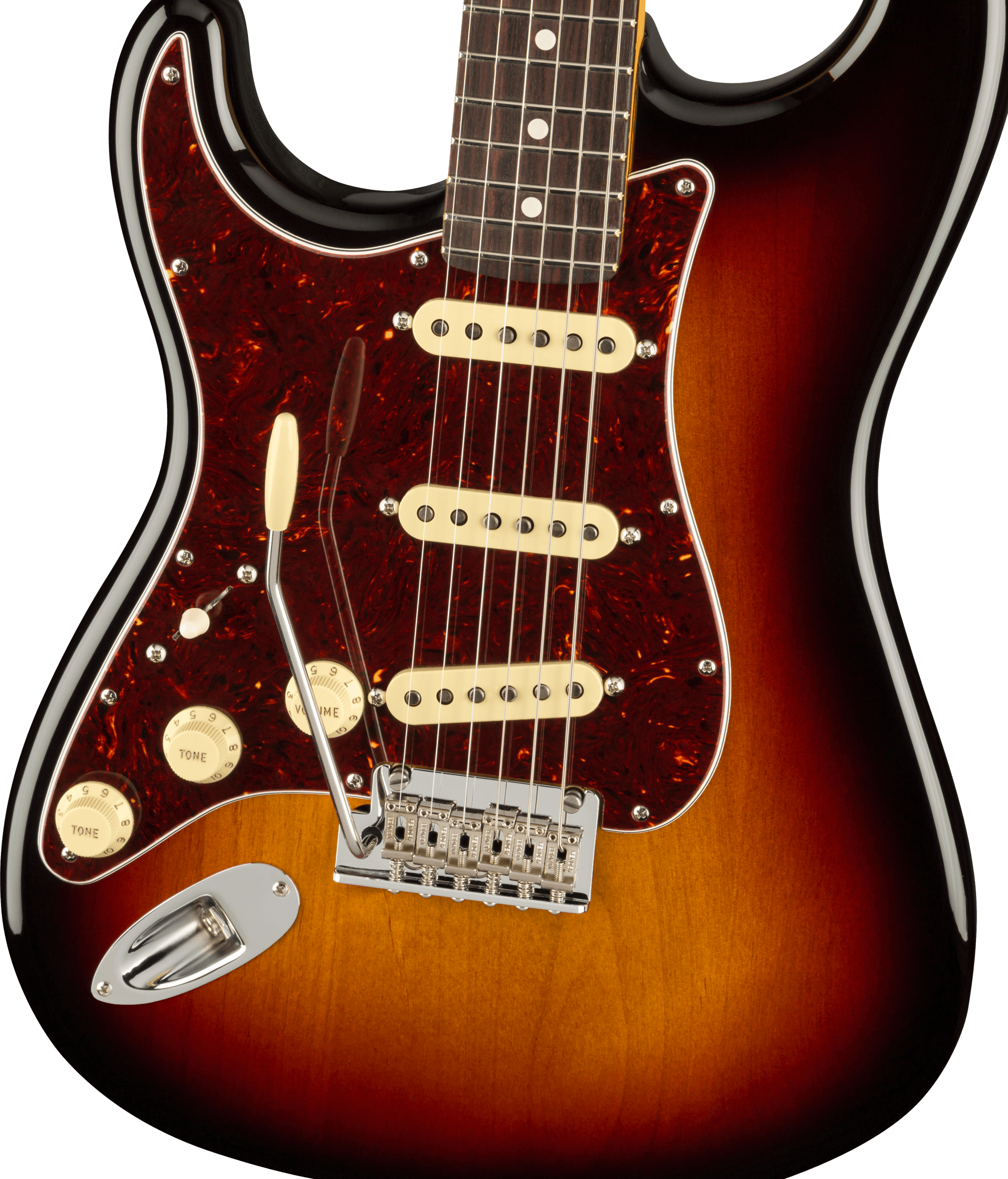 Fender® American Professional II Stratocaster® Left-Hand, Rosewood Fingerboard, 3-Color Sunburst