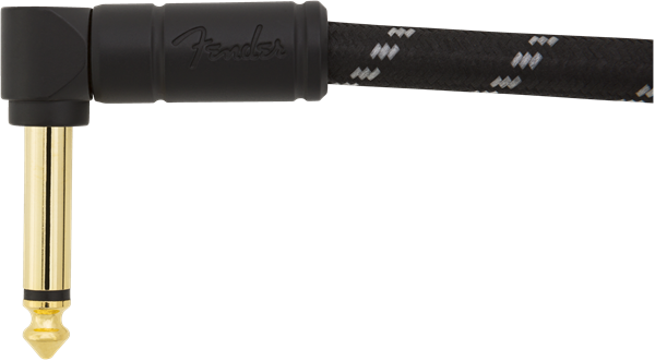 Fender® Deluxe Series Instrument Cable, Angle/Angle, 3', Black Tweed